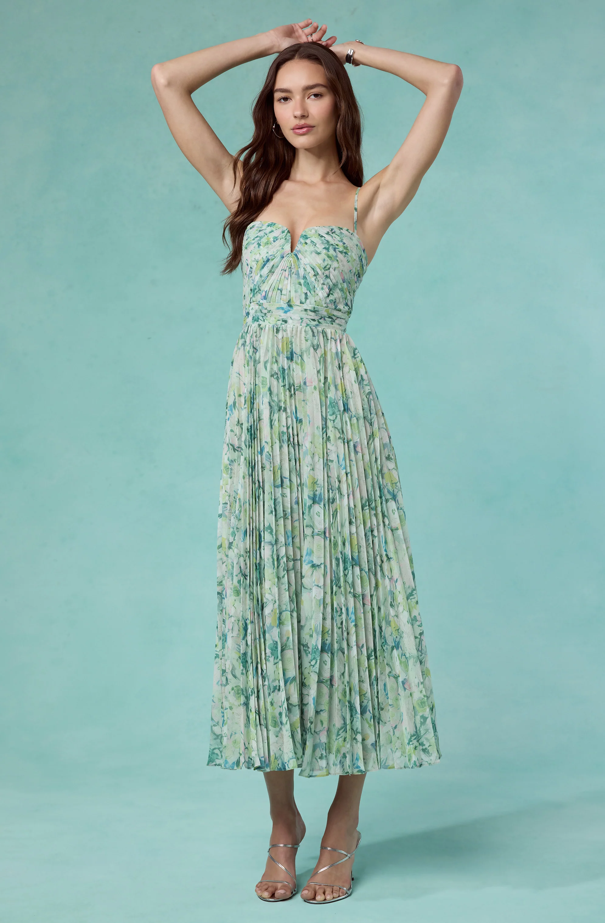 Bayley Floral Pleated Maxi Dress - Image 13