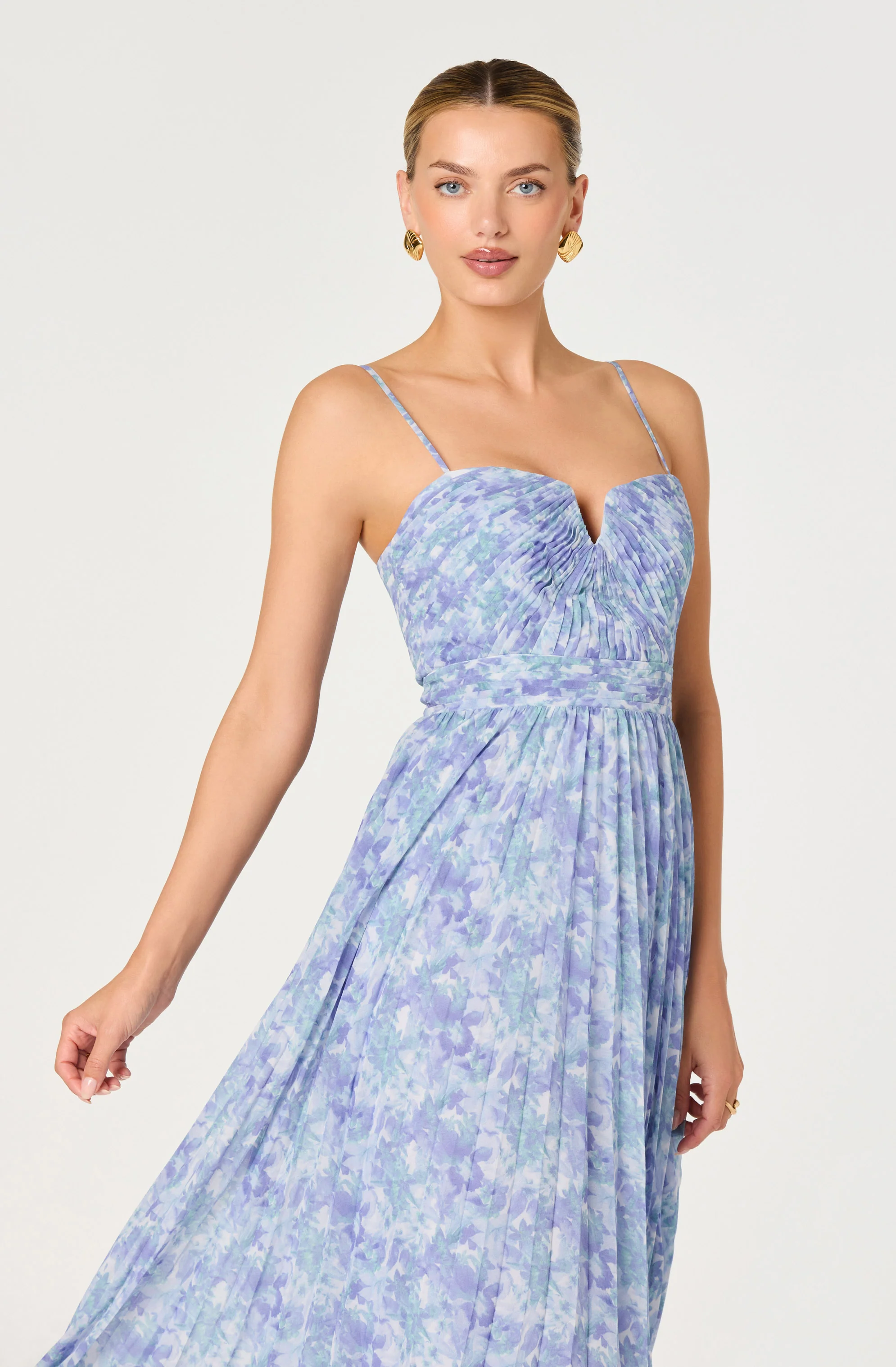 Bayley Floral Pleated Maxi Dress - Image 8