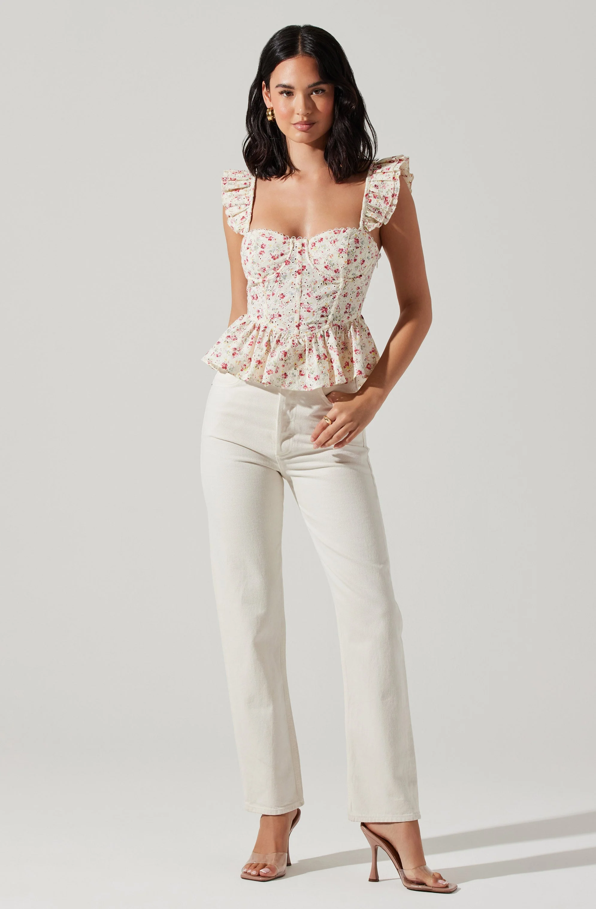 Baylin Floral Peplum Top - Image 14