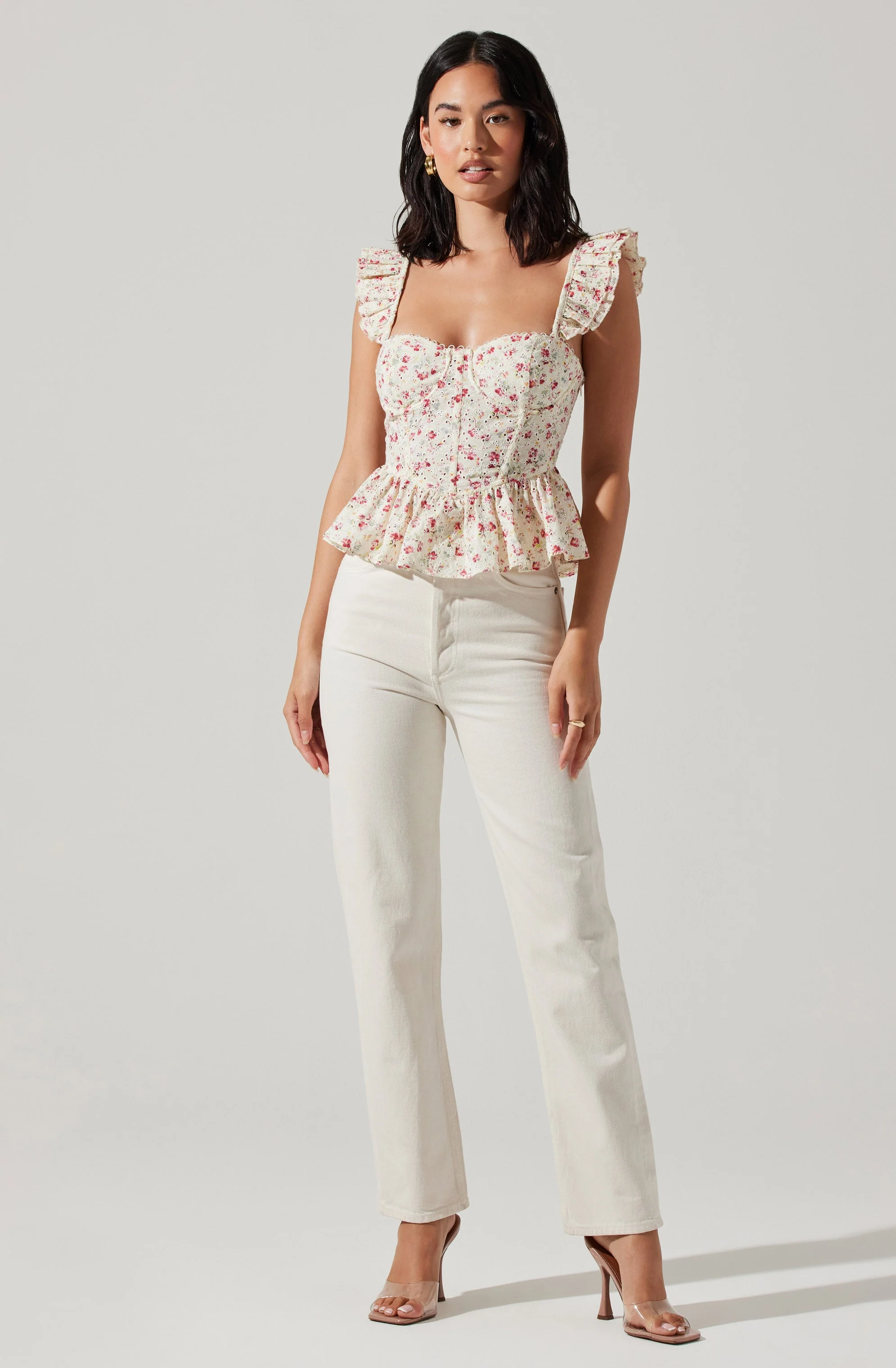 Baylin Floral Peplum Top - Image 16