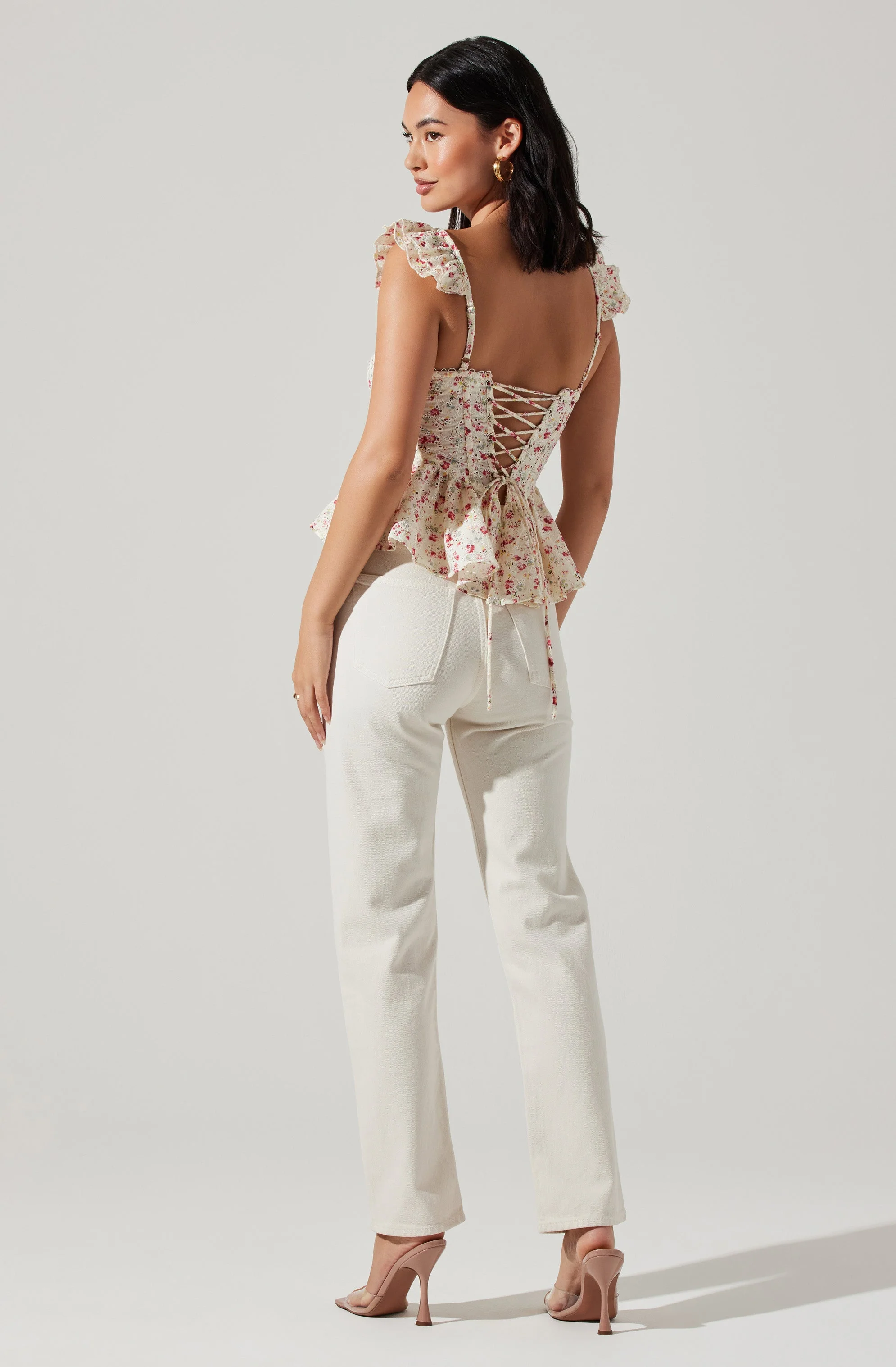 Baylin Floral Peplum Top - Image 17