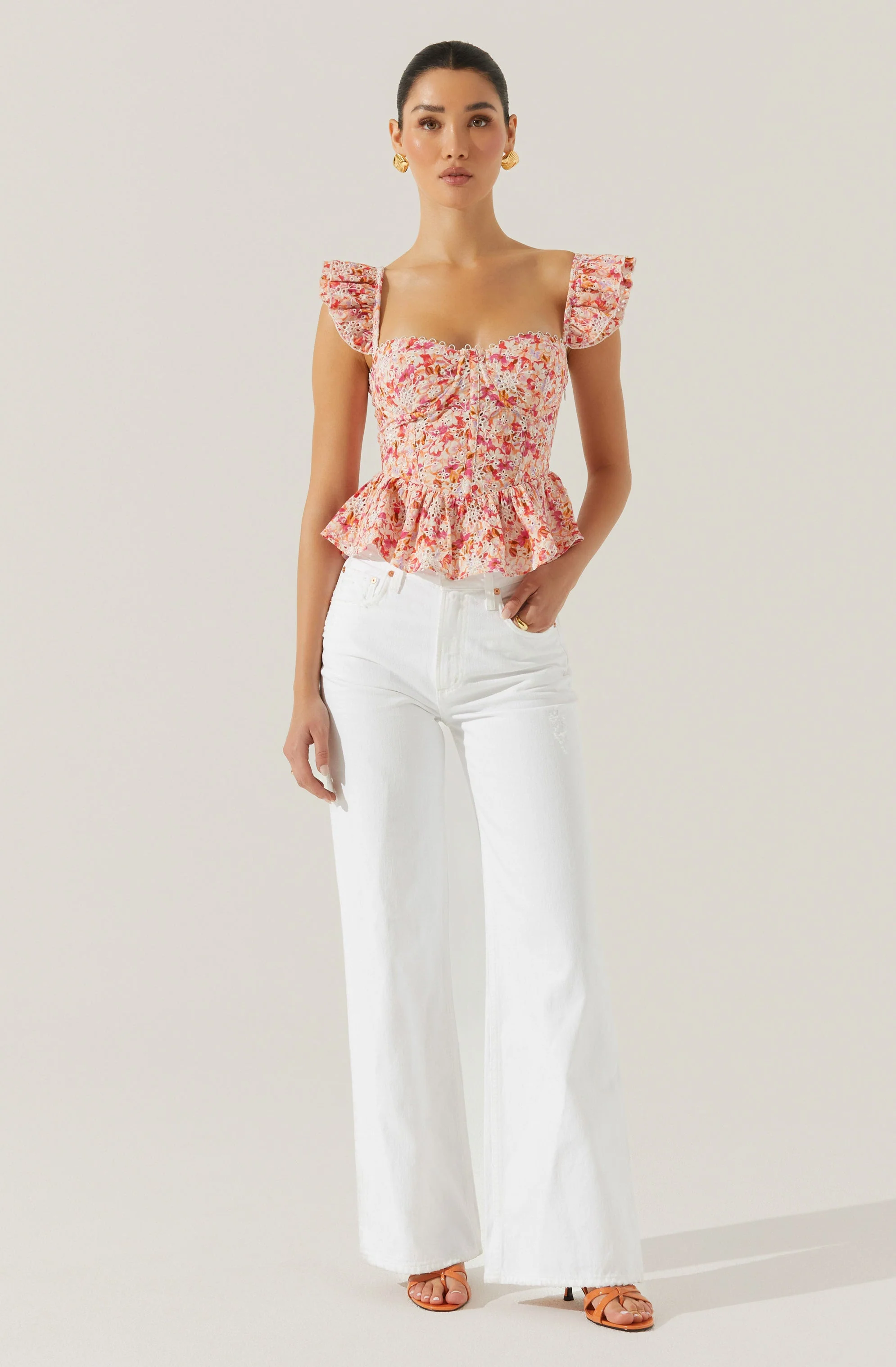 Baylin Floral Peplum Top - Image 2