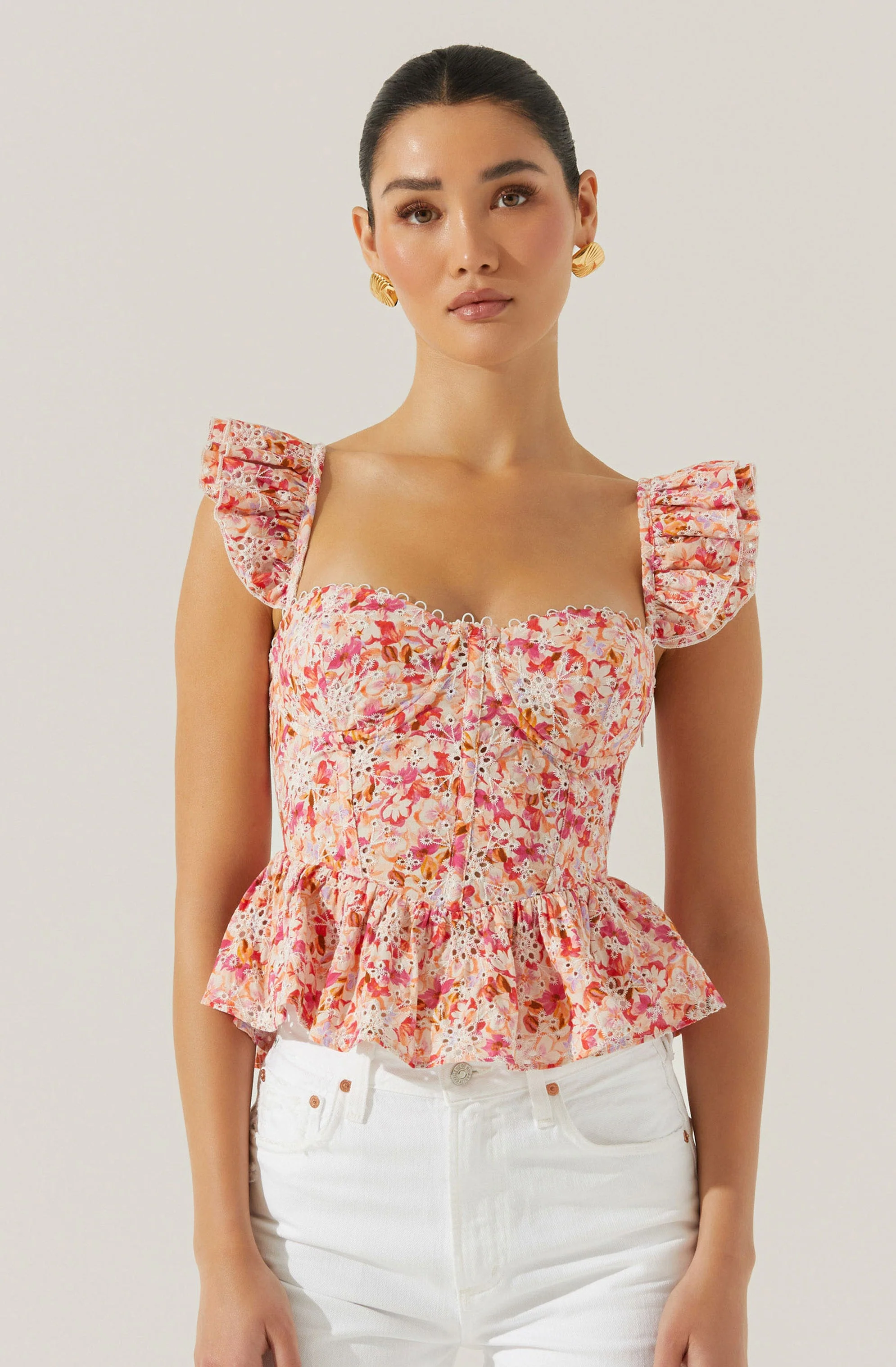 Baylin Floral Peplum Top - Image 3