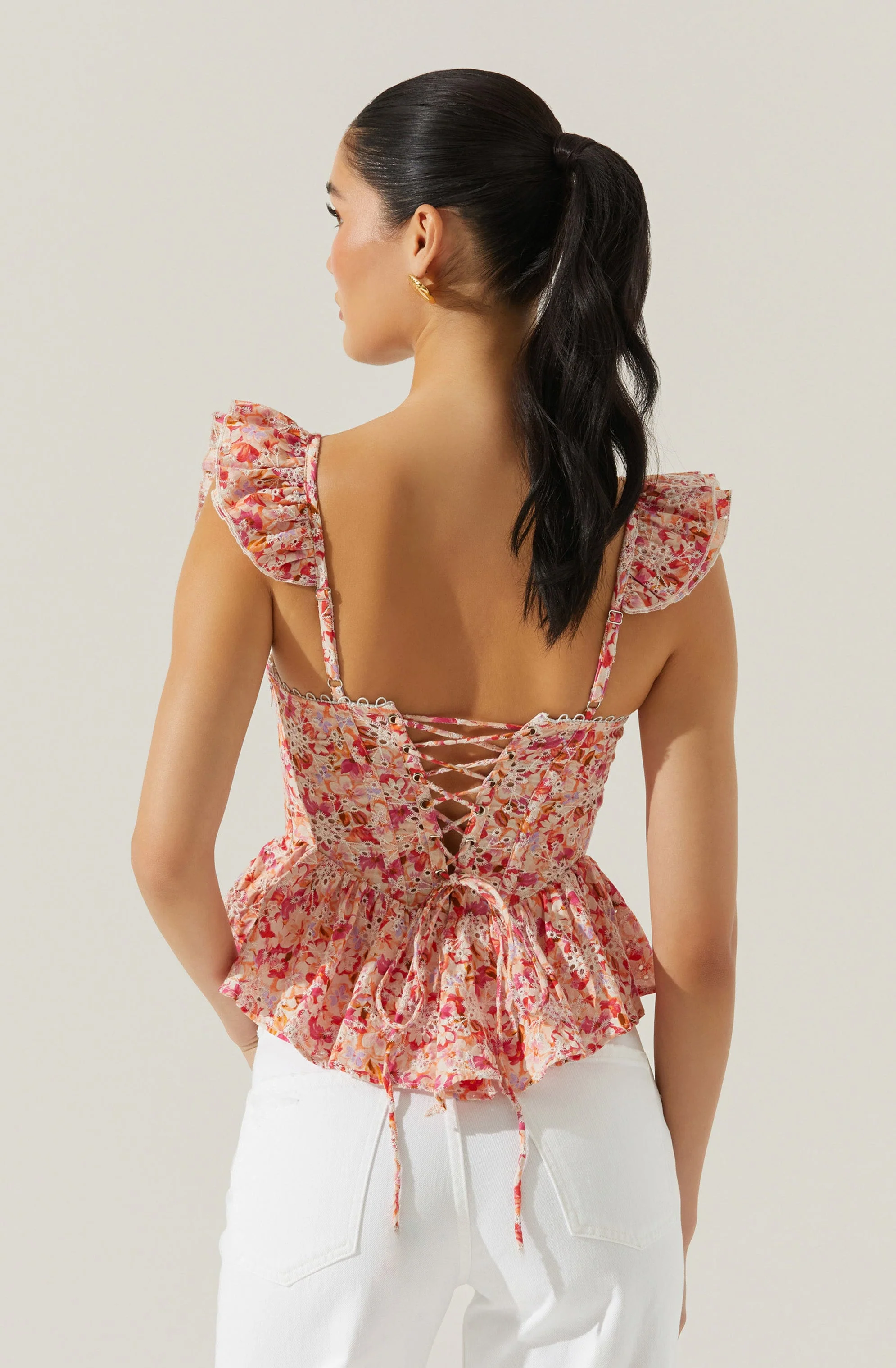 Baylin Floral Peplum Top - Image 6