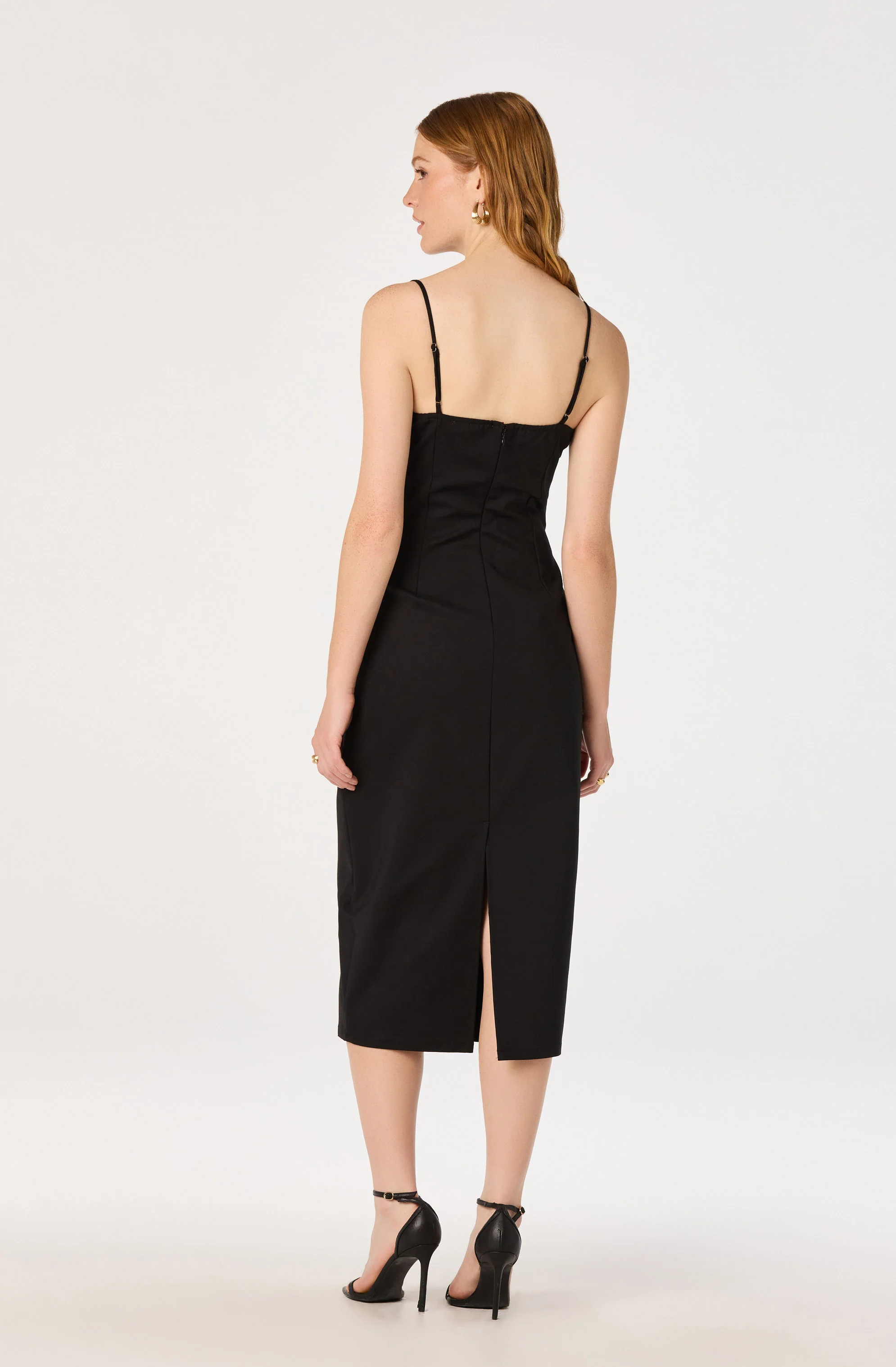 Bea Lace Trim Bustier Midi Dress - Image 3