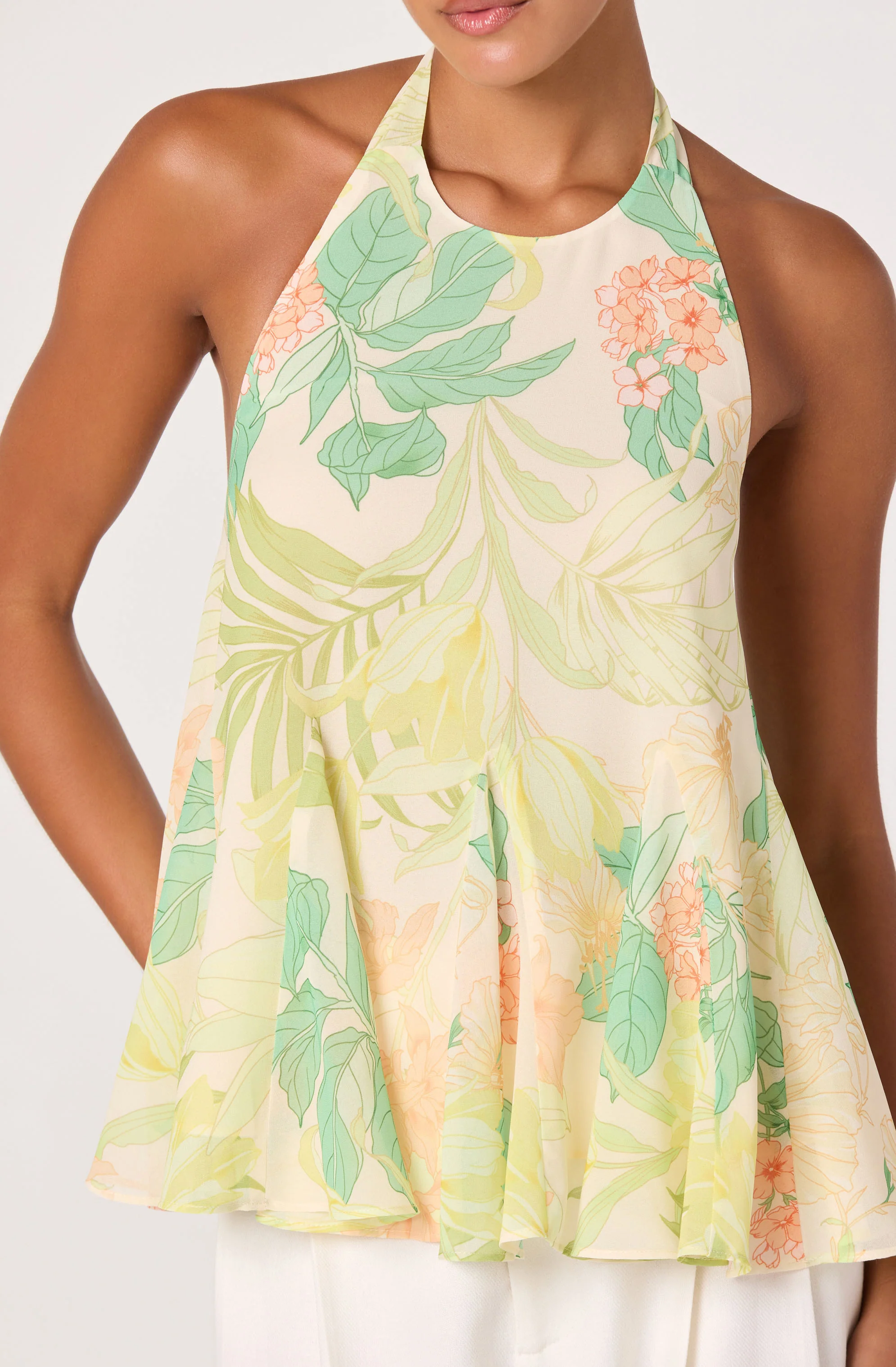 Belen Tropical Print Halter Top - Image 4