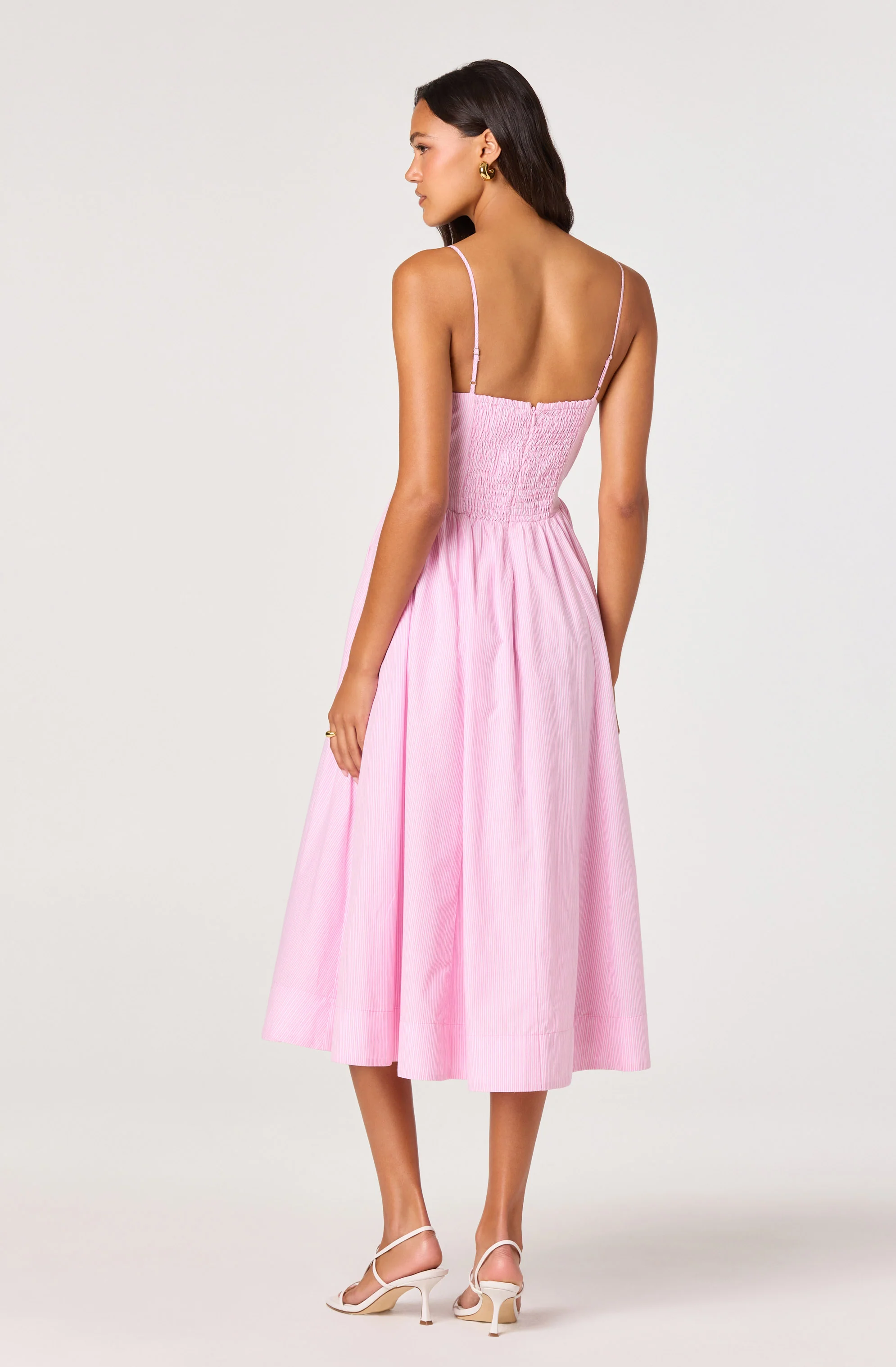 Bellamy Striped Sweetheart A-Line Midi Dress - Image 4