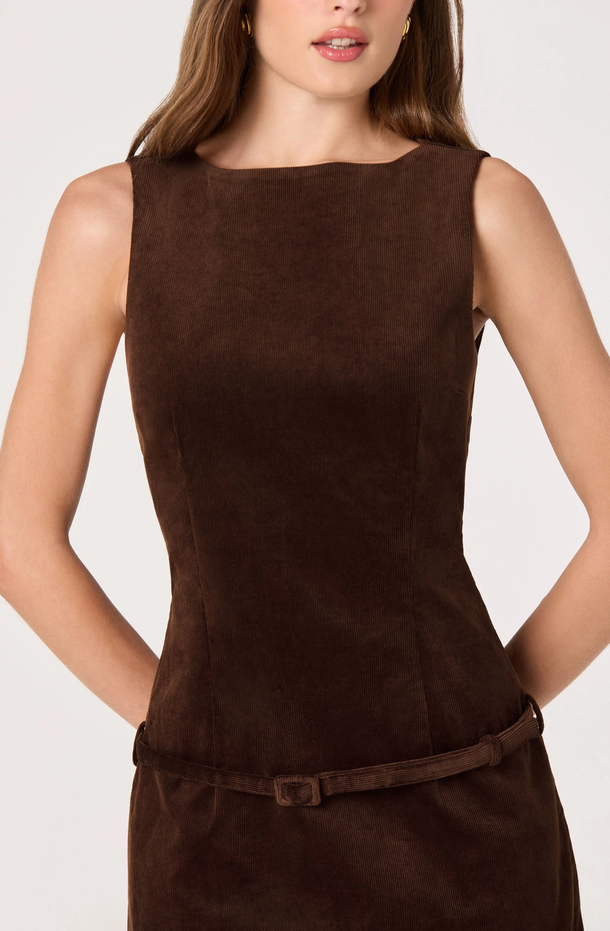 Corduroy Belted Mini Dress - Image 4