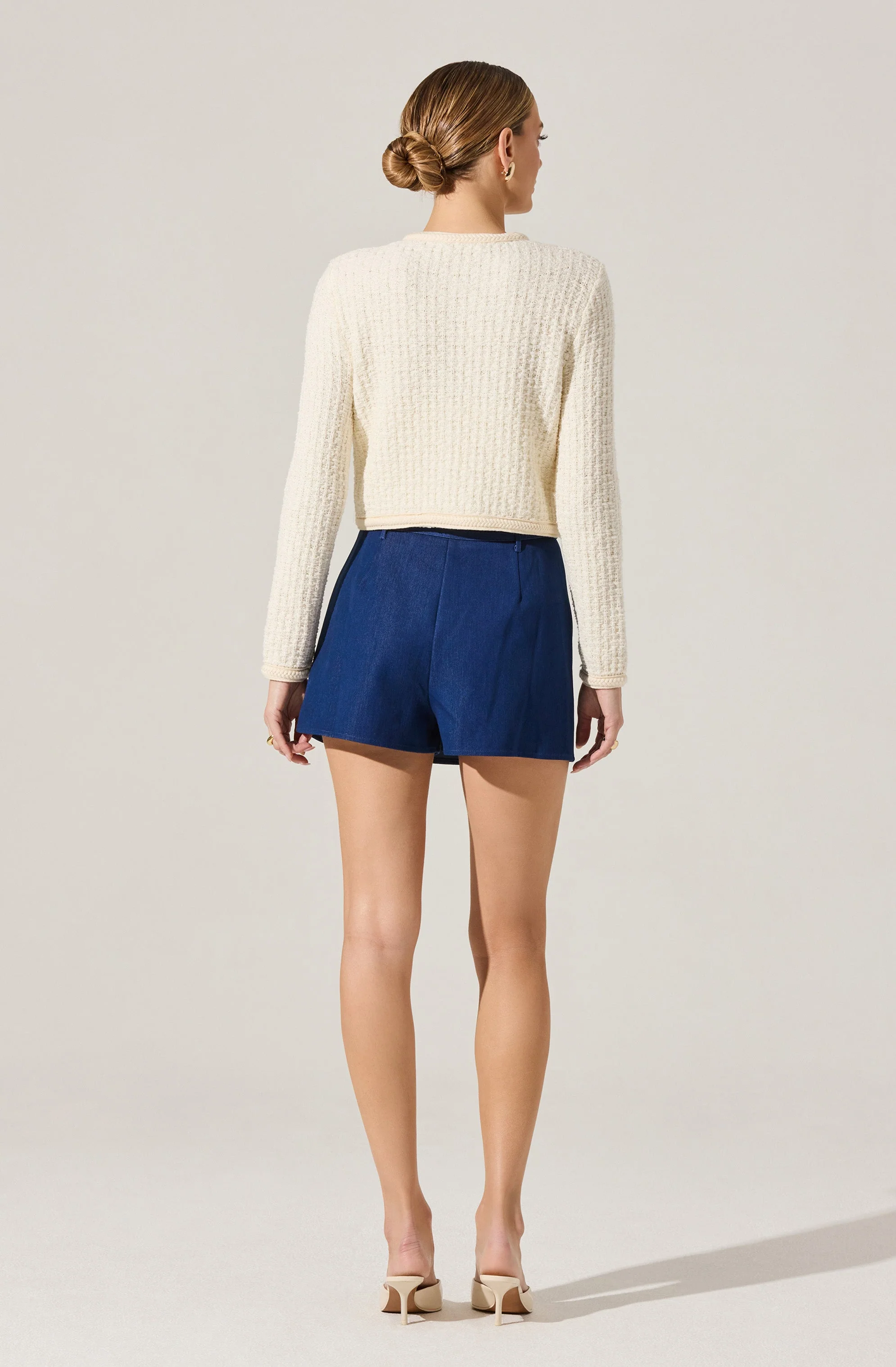 Belted Denim Mini Skort - Image 5