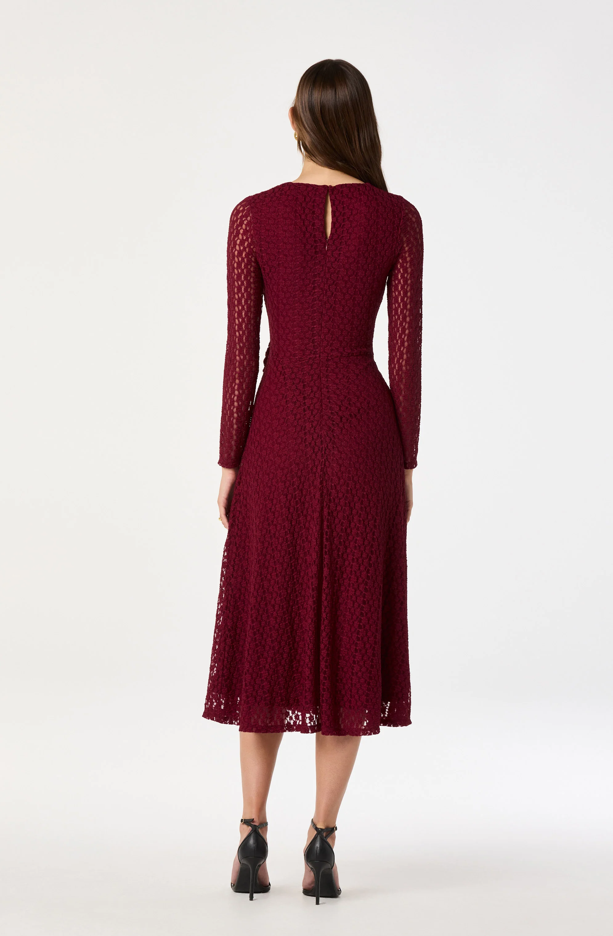Belted Lace Midi Dress - Image 12