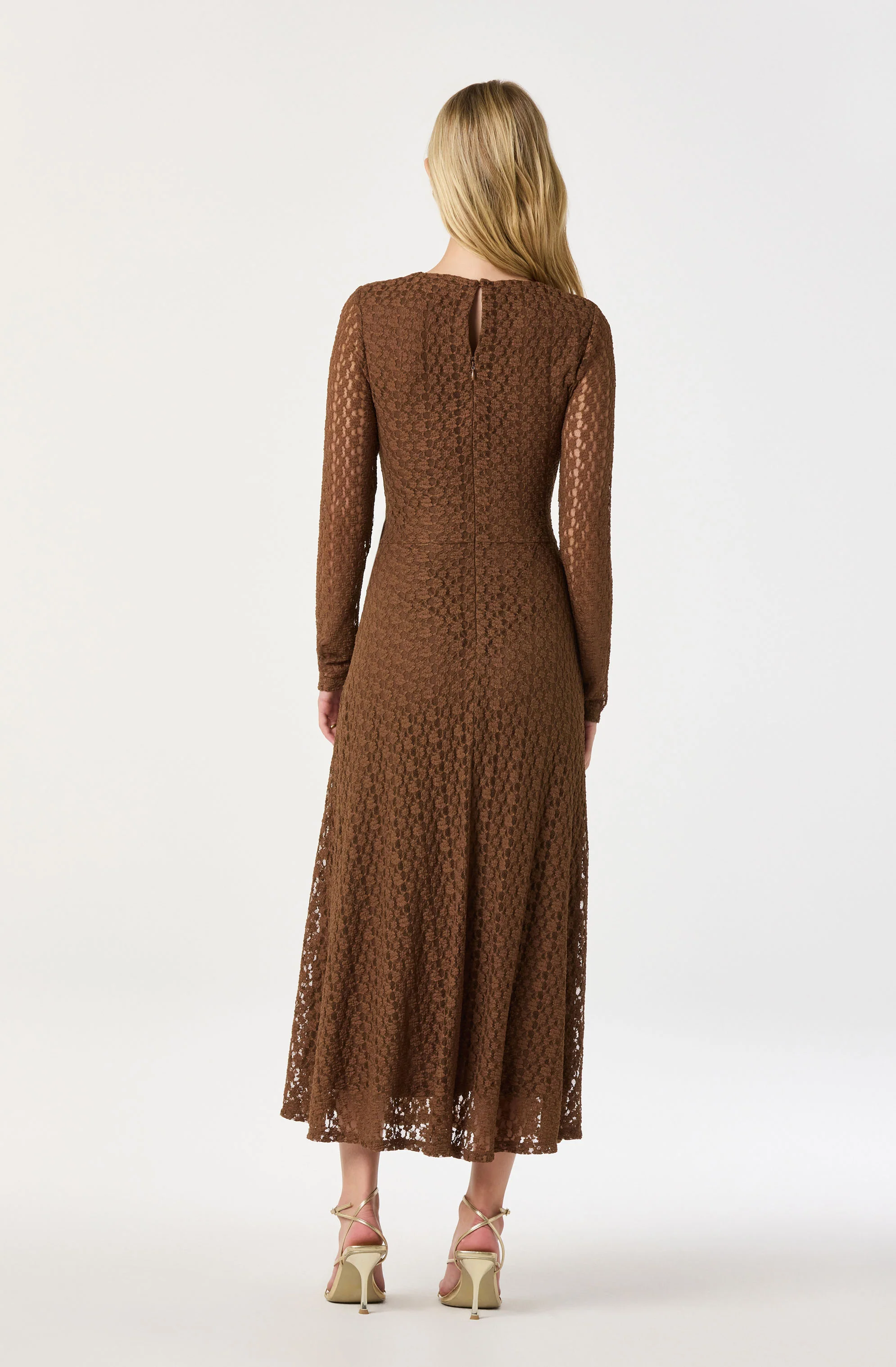 Belted Lace Midi Dress - Image 3