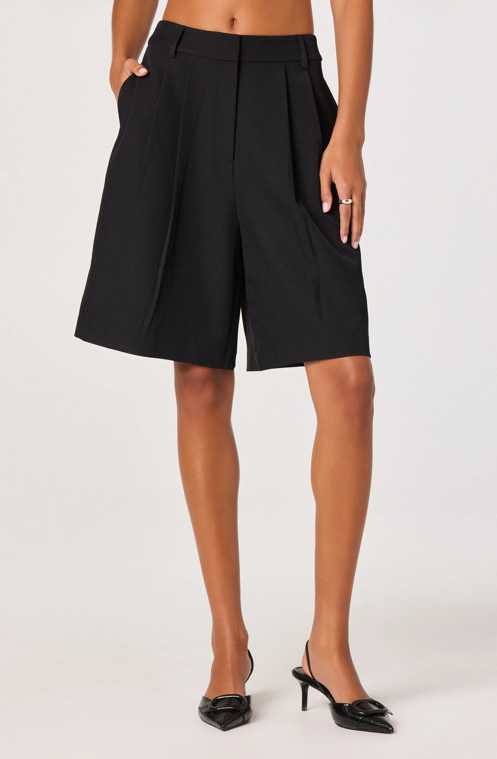 Pleat Front Tailored Bermuda Shorts - Image 3