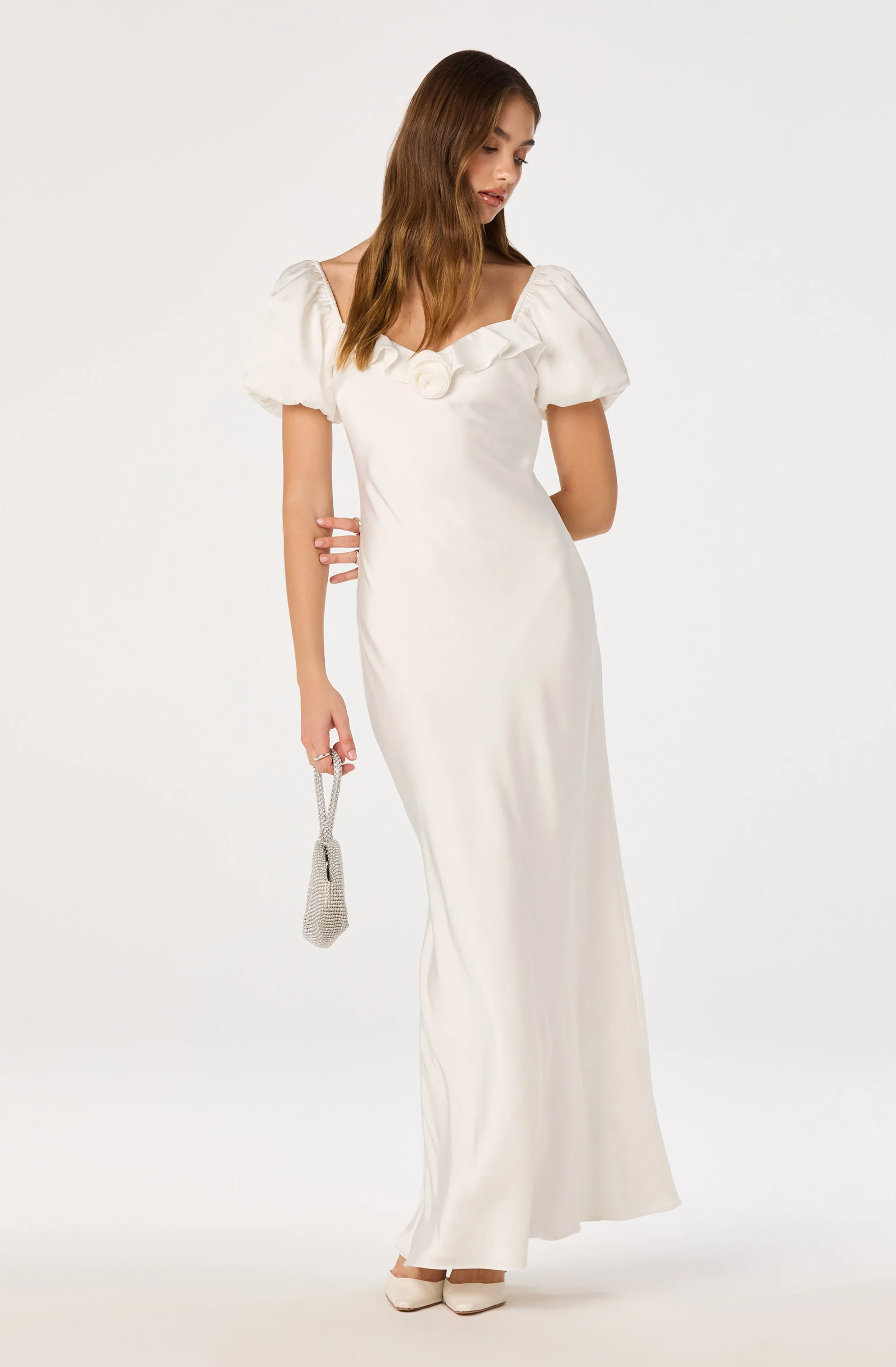 Bethrose 3D Rose Satin Maxi Dress - Image 10