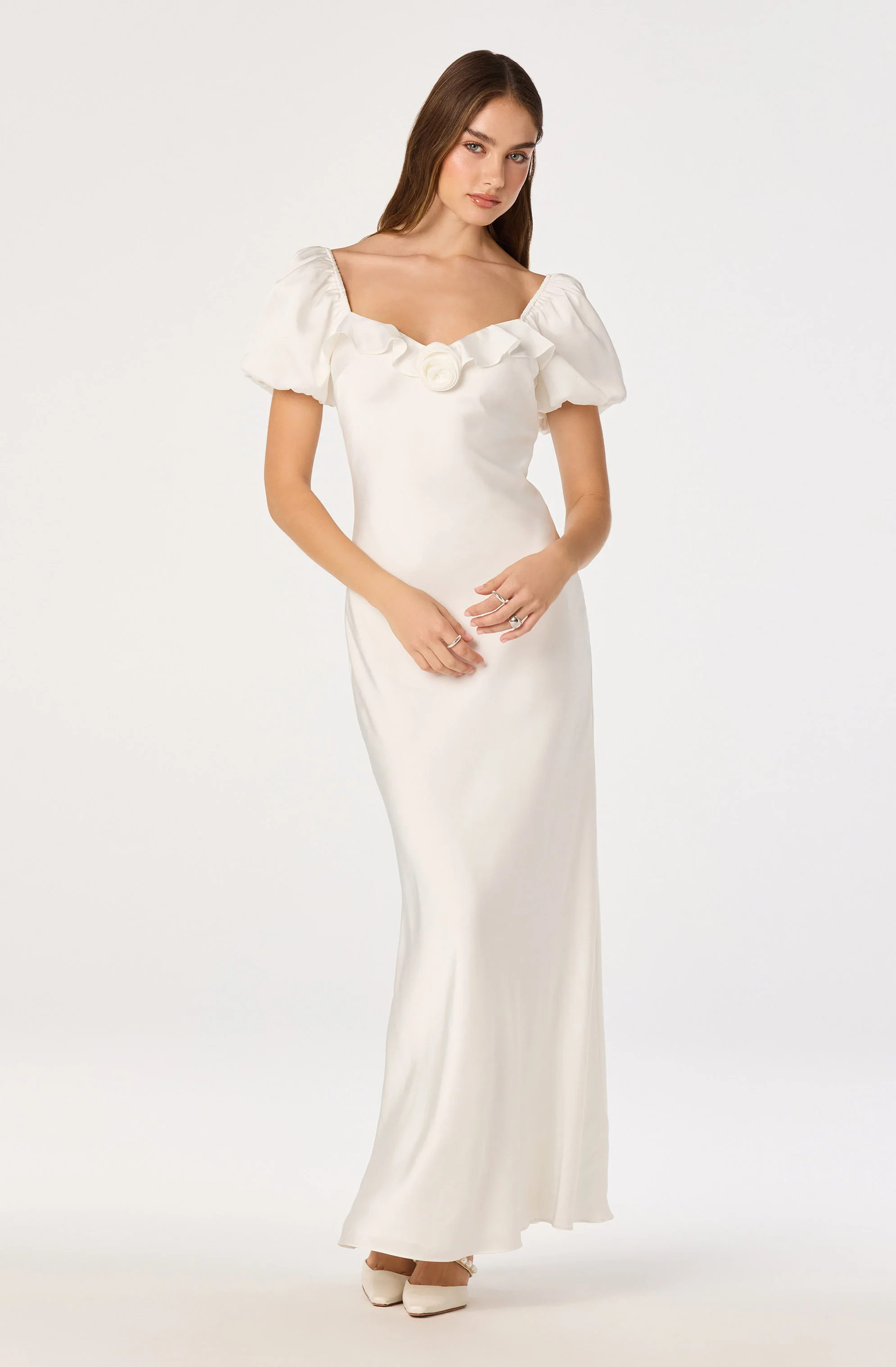 Bethrose 3D Rose Satin Maxi Dress - Image 11