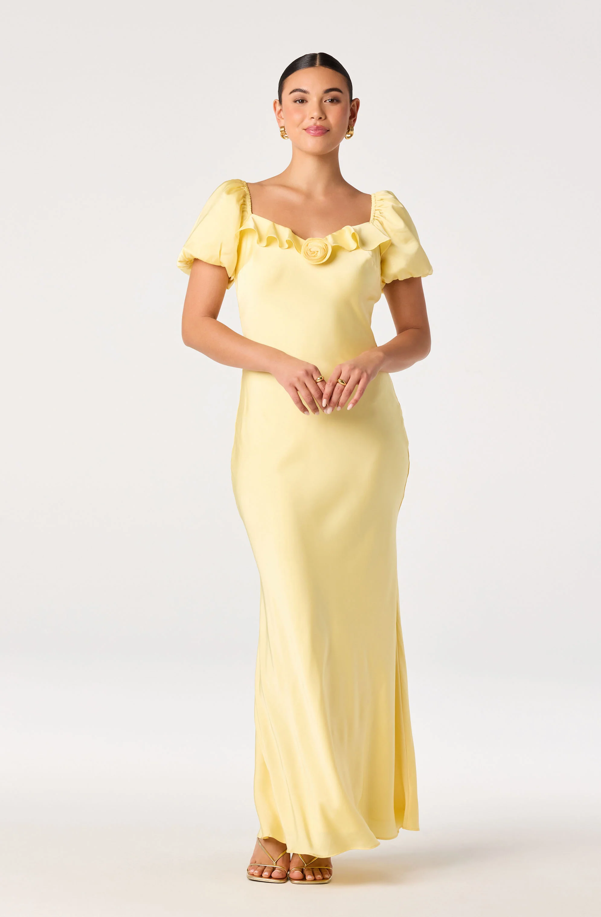 Bethrose 3D Rose Satin Maxi Dress - Image 13