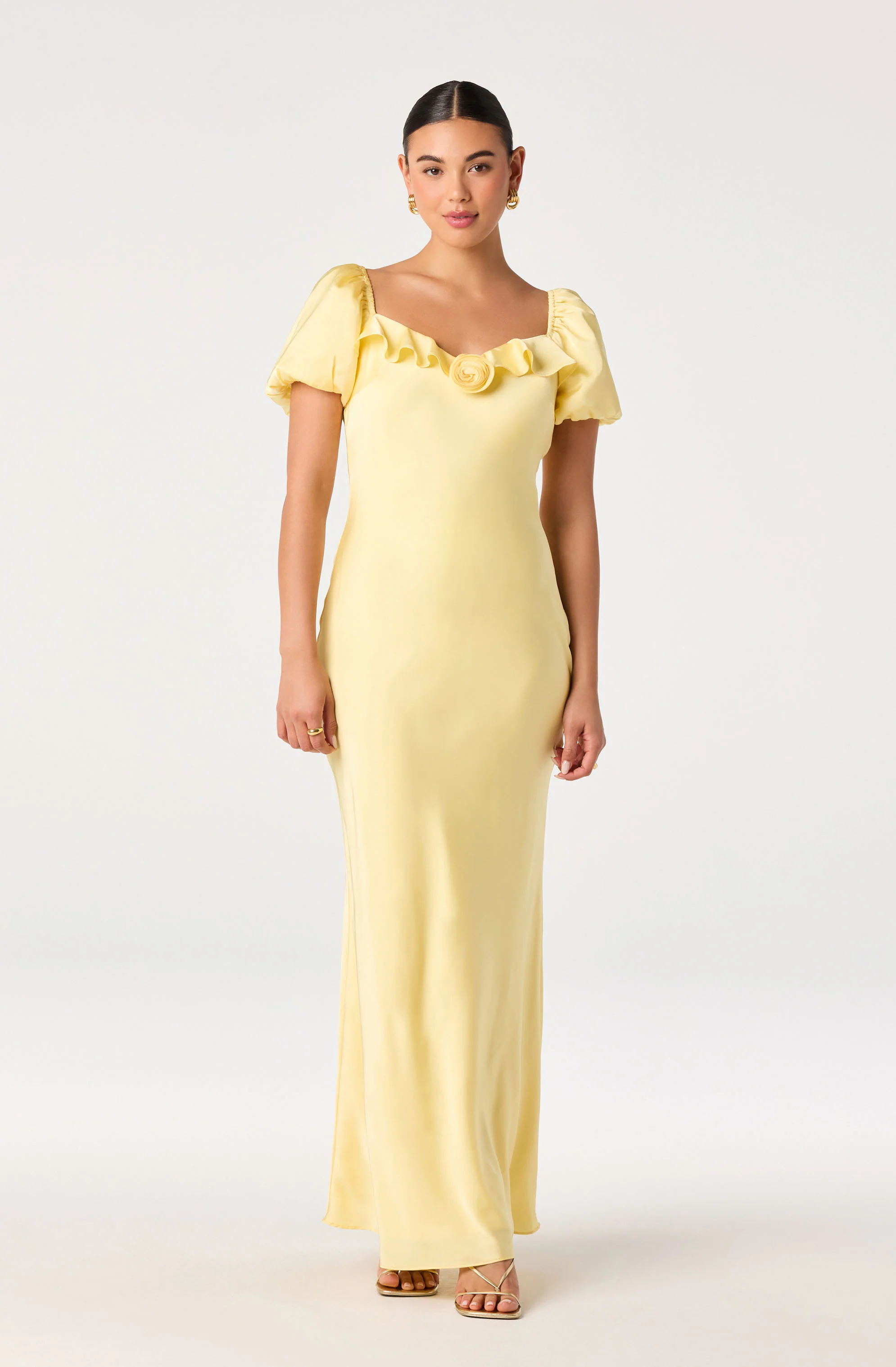 Bethrose 3D Rose Satin Maxi Dress - Image 14