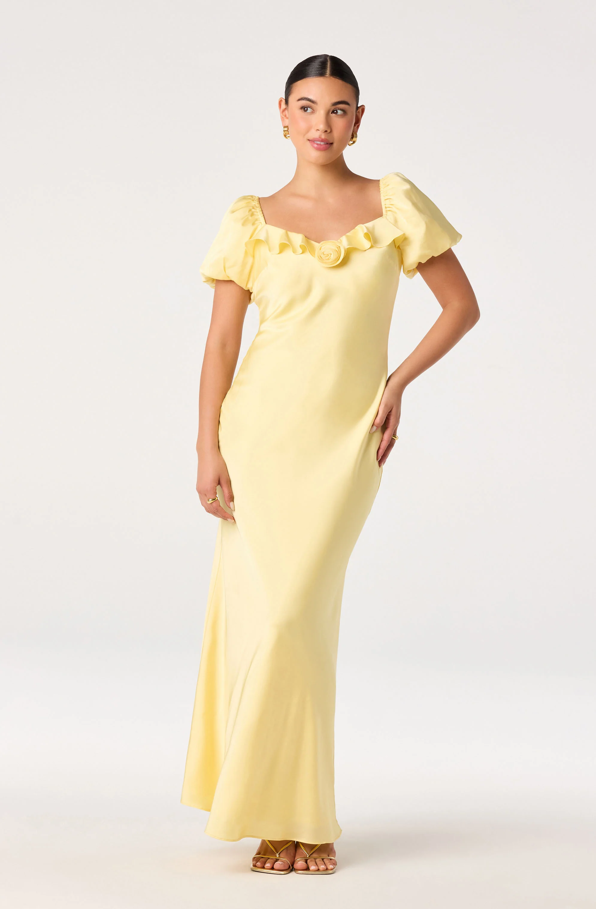 Bethrose 3D Rose Satin Maxi Dress - Image 16