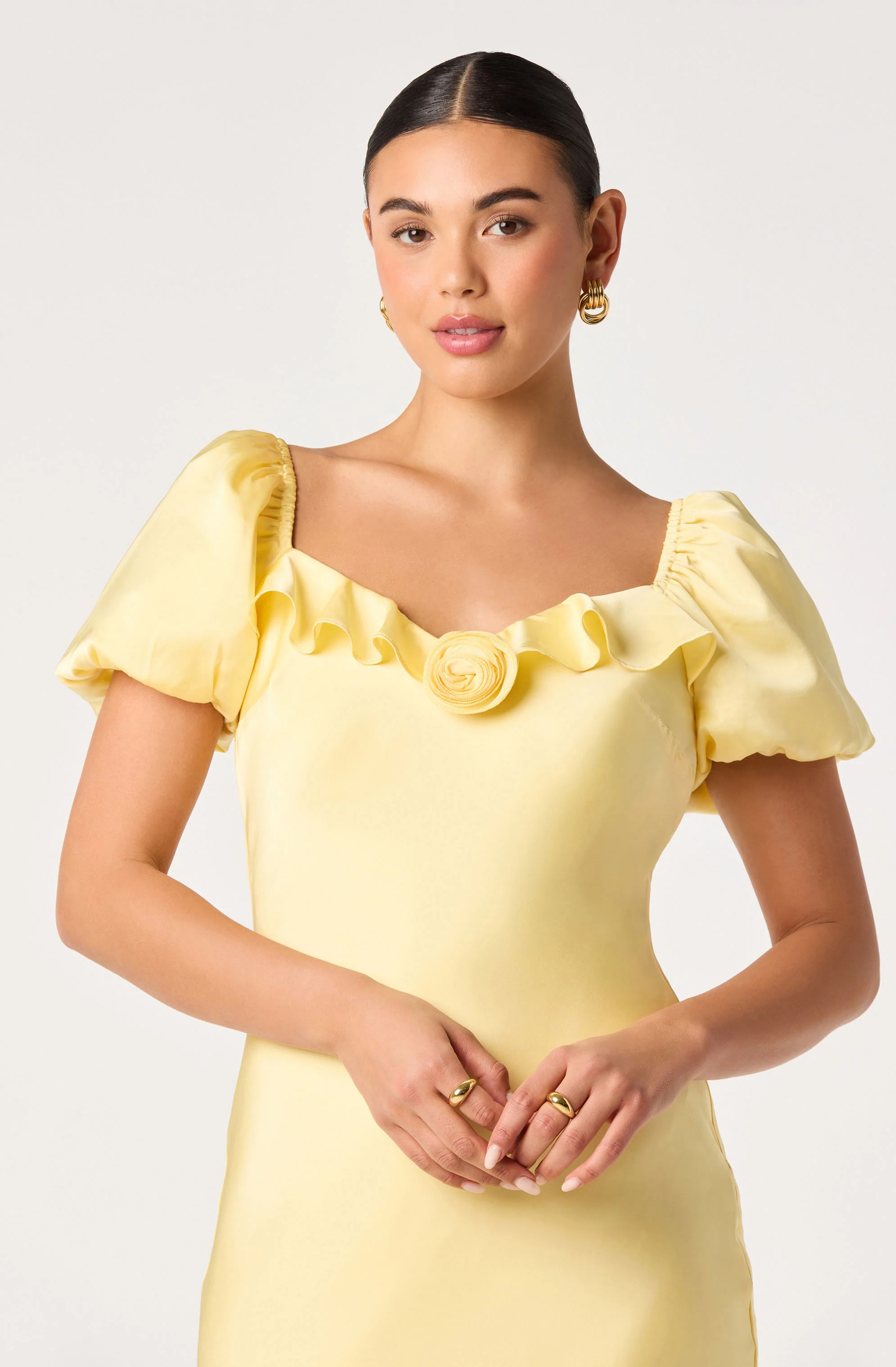 Bethrose 3D Rose Satin Maxi Dress - Image 17