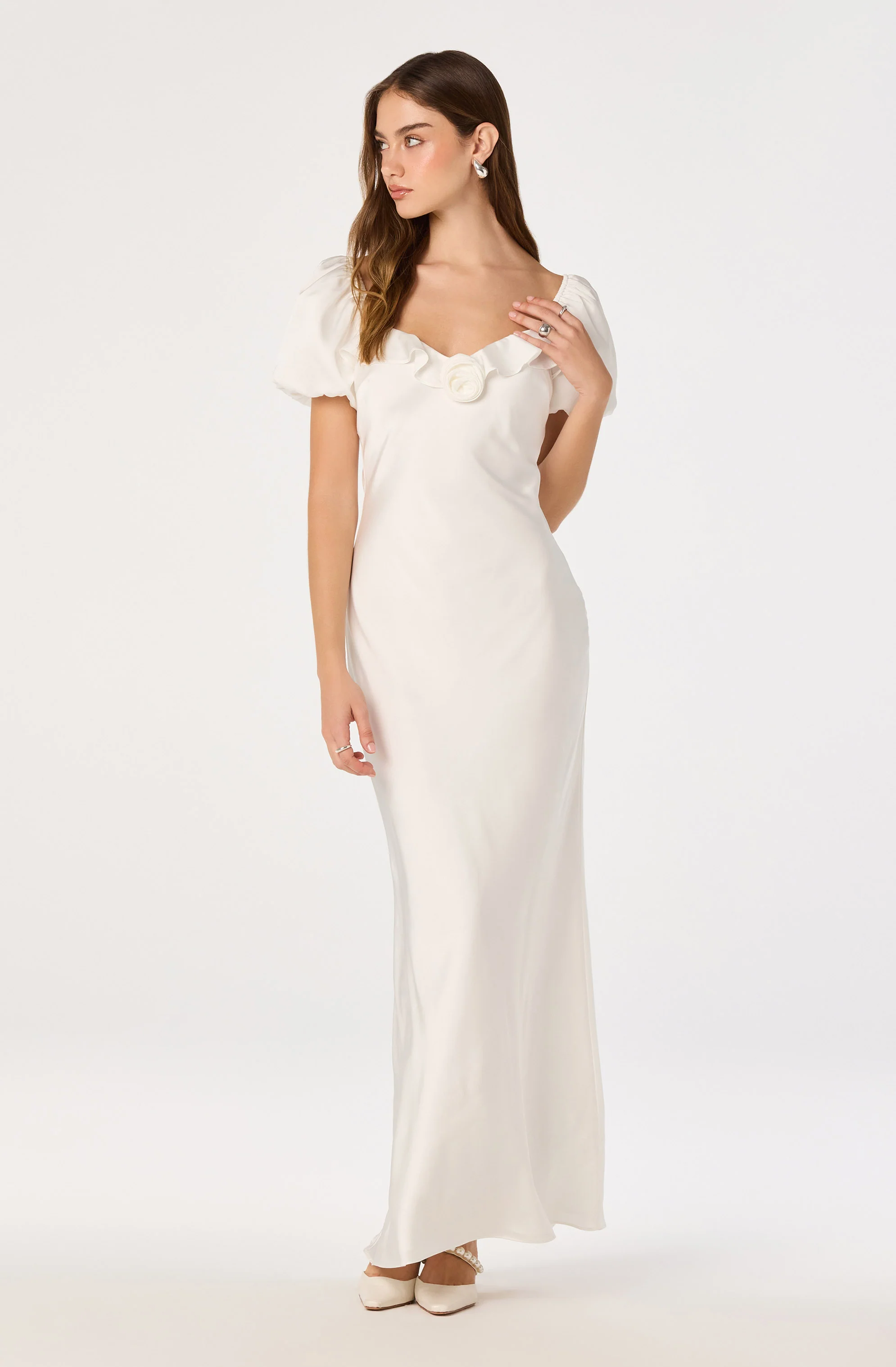 Bethrose 3D Rose Satin Maxi Dress - Image 7