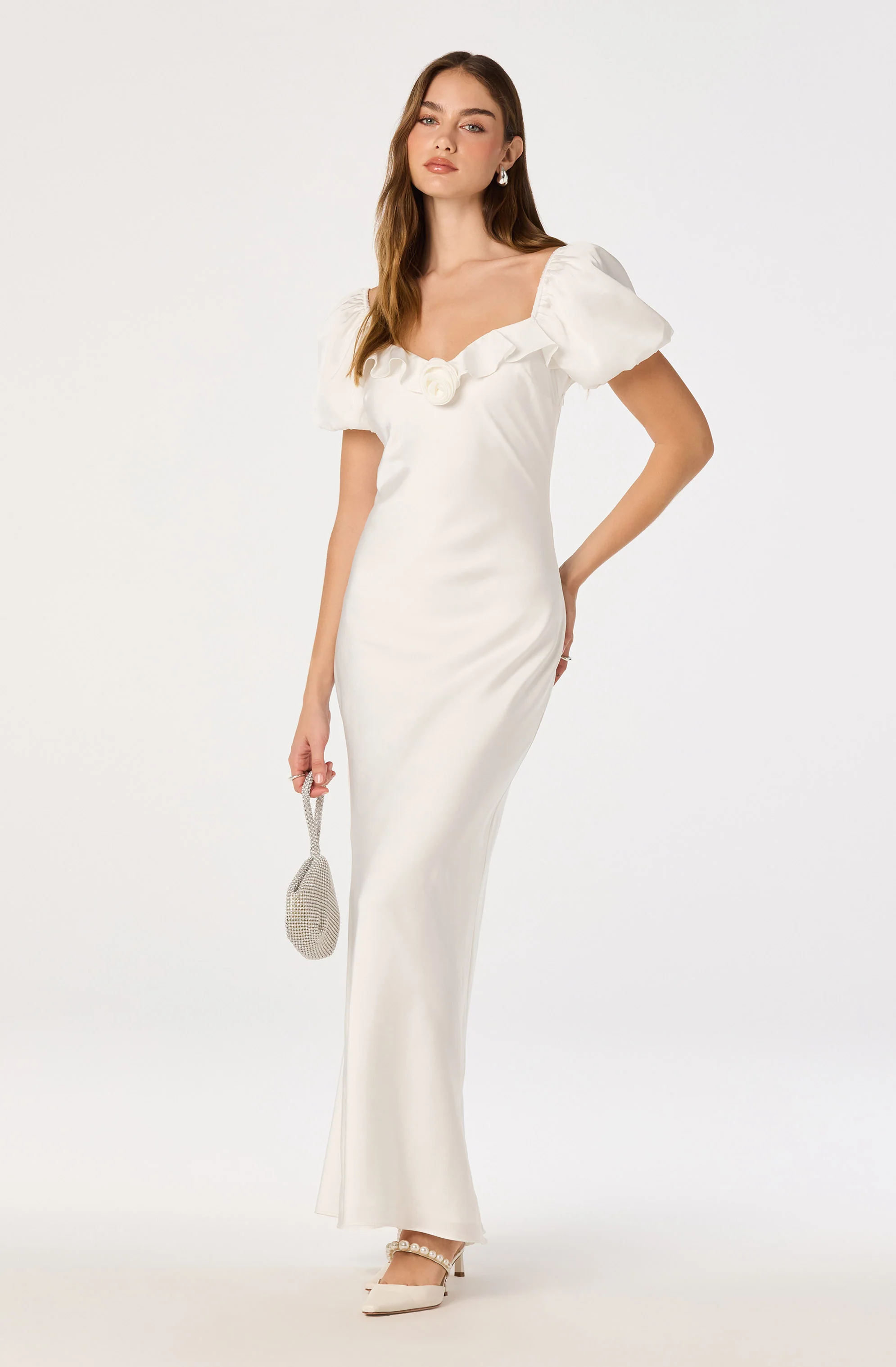 Bethrose 3D Rose Satin Maxi Dress - Image 8