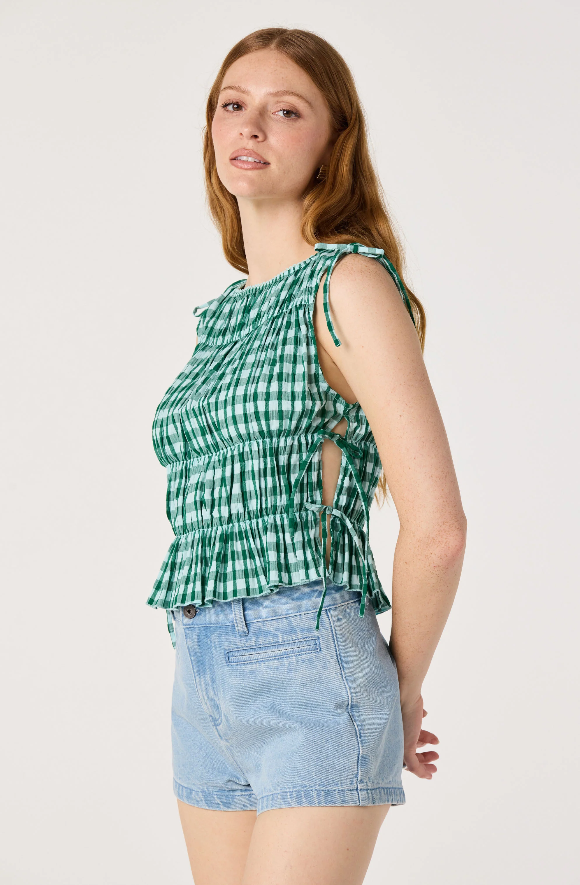 Bianca Gingham Smocked Tiered Top - Image 3