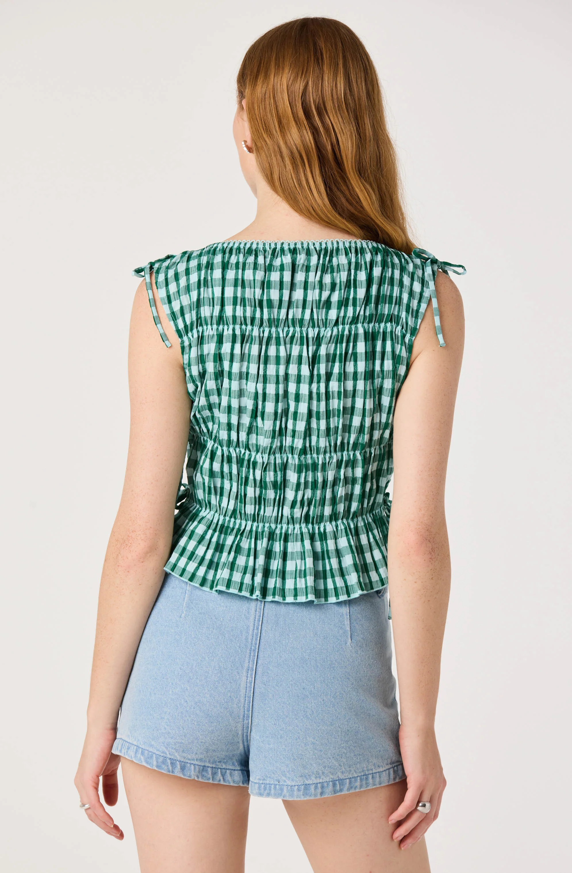 Bianca Gingham Smocked Tiered Top - Image 4
