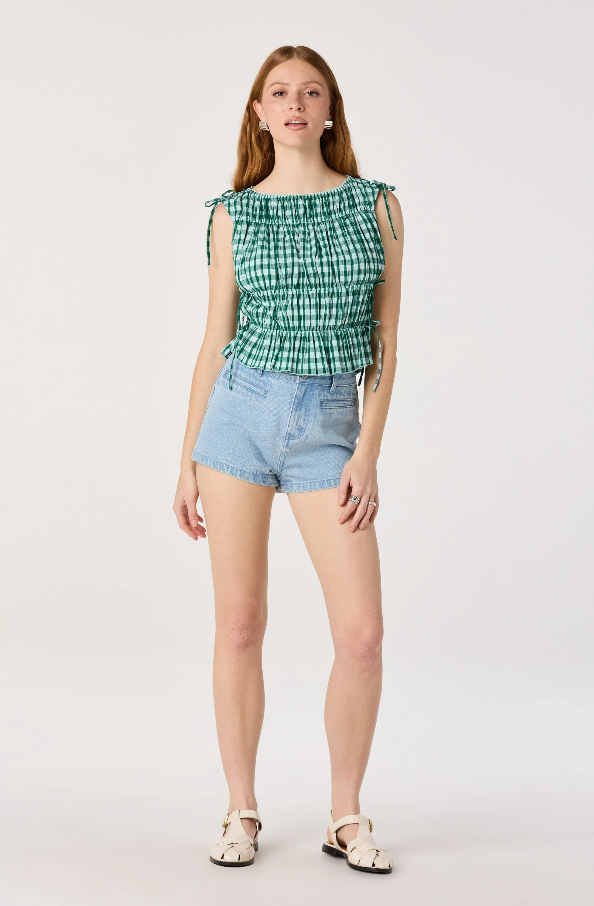 Bianca Gingham Smocked Tiered Top - Image 6