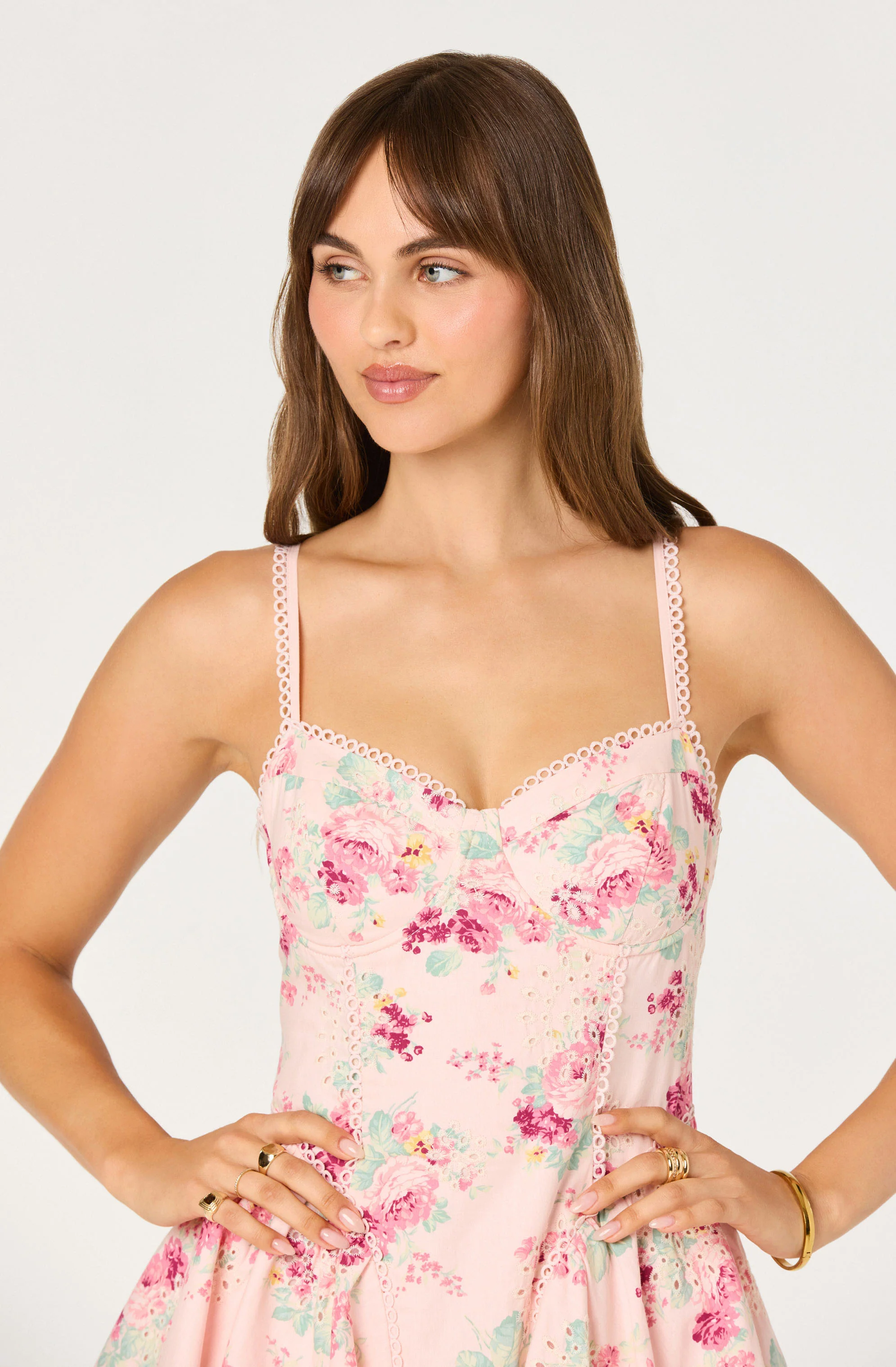 Birdie Floral Eyelet Sweetheart Mini Dress - Image 10