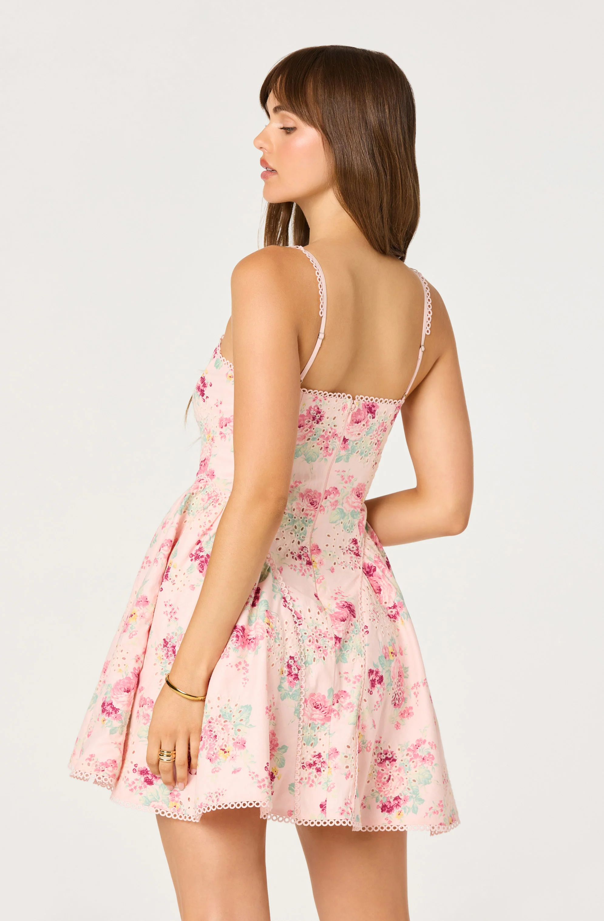 Birdie Floral Eyelet Sweetheart Mini Dress - Image 12