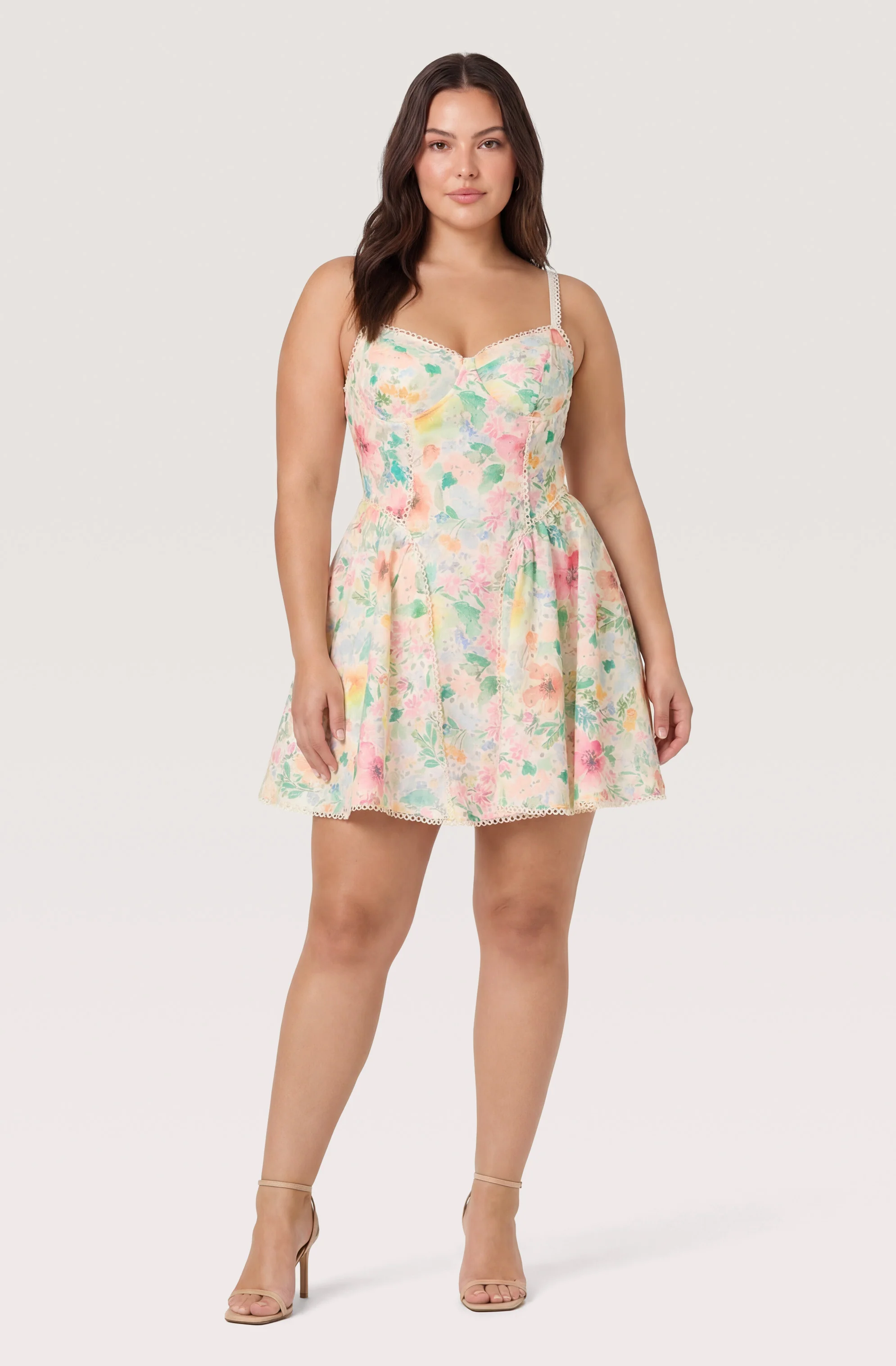 Birdie Floral Eyelet Sweetheart Mini Dress - Image 13