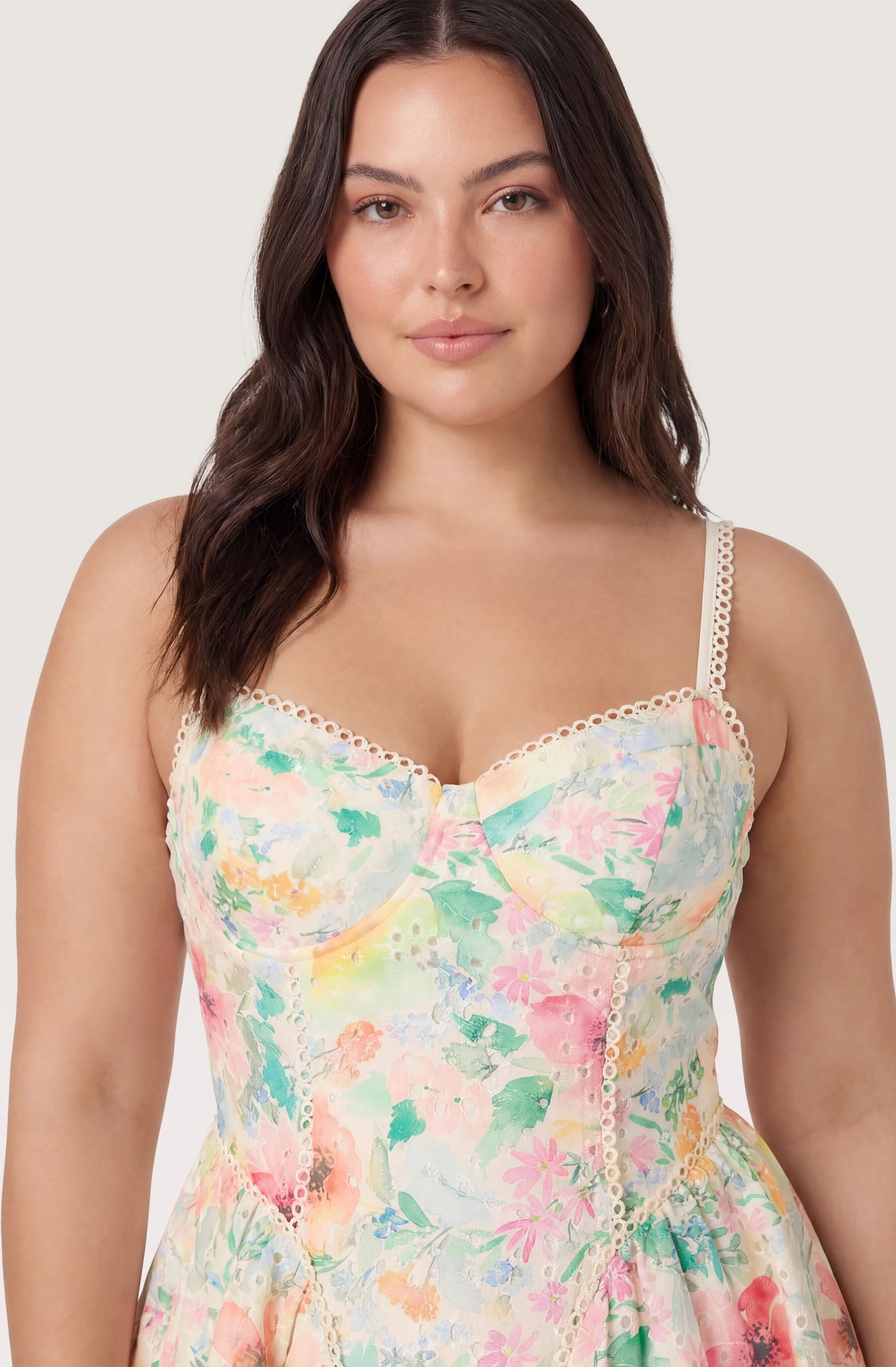 Birdie Floral Eyelet Sweetheart Mini Dress - Image 18