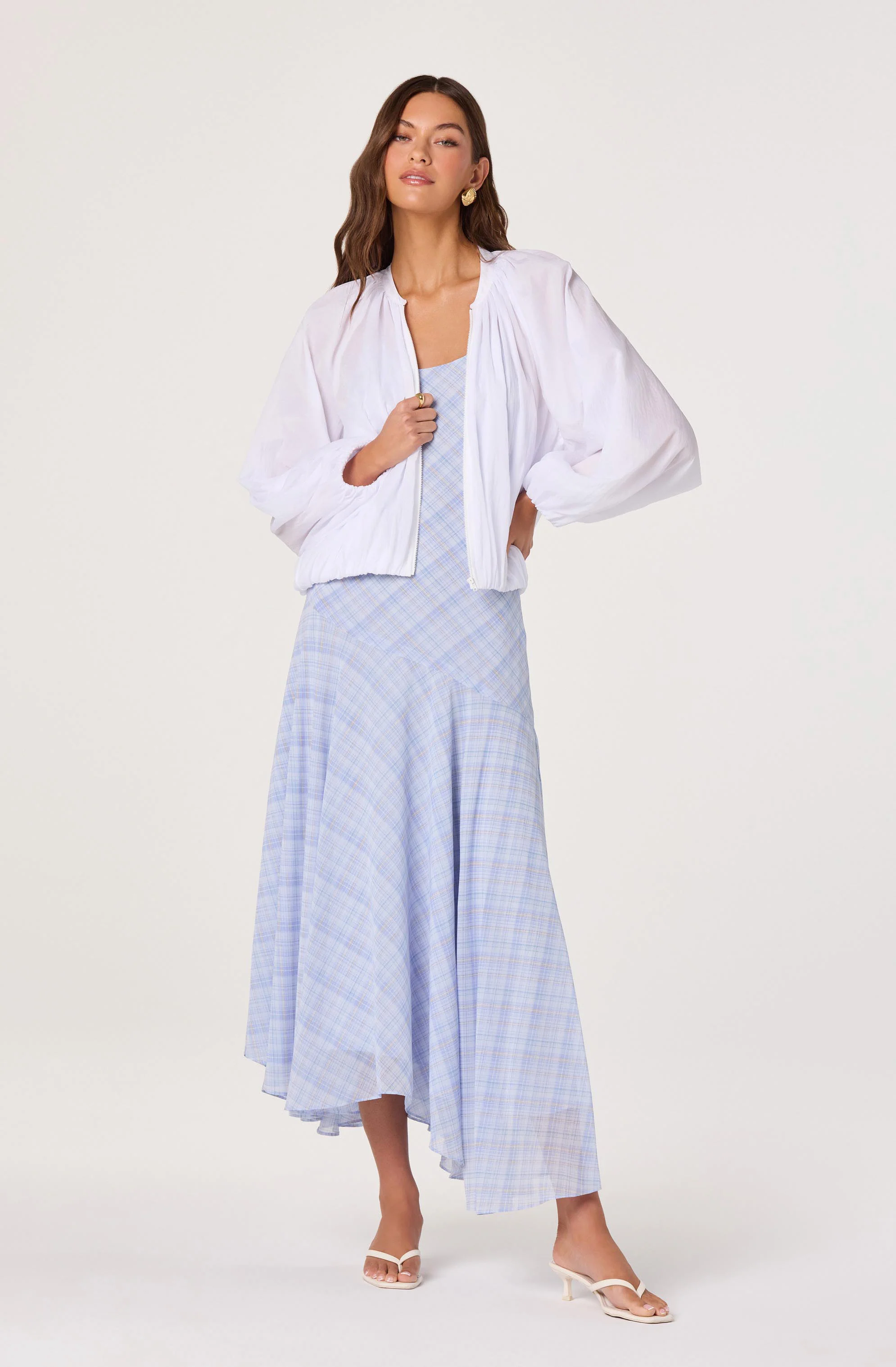 Blanche Semi-Sheer Bomber Jacket