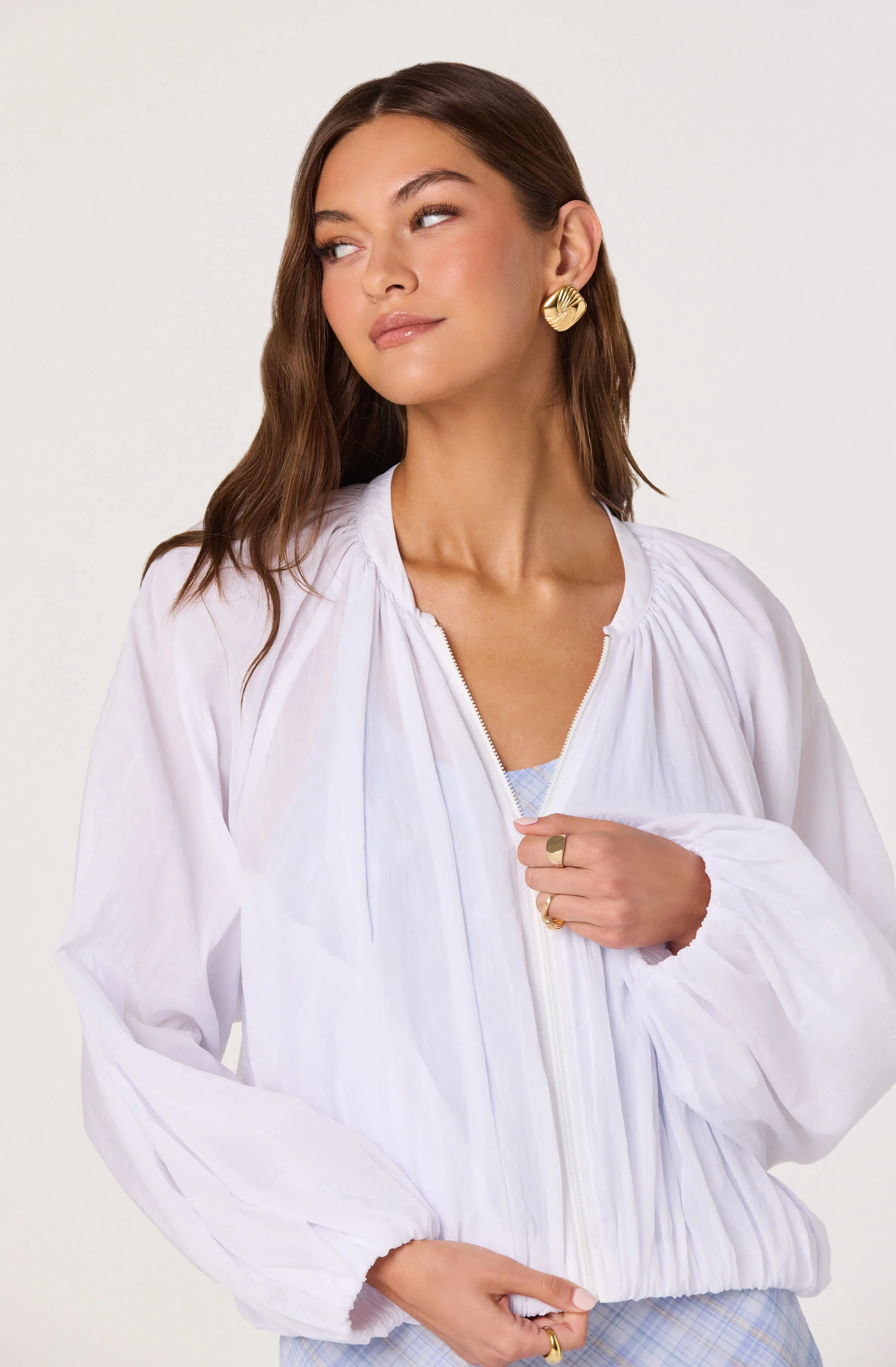 Blanche Semi-Sheer Bomber Jacket - Image 6