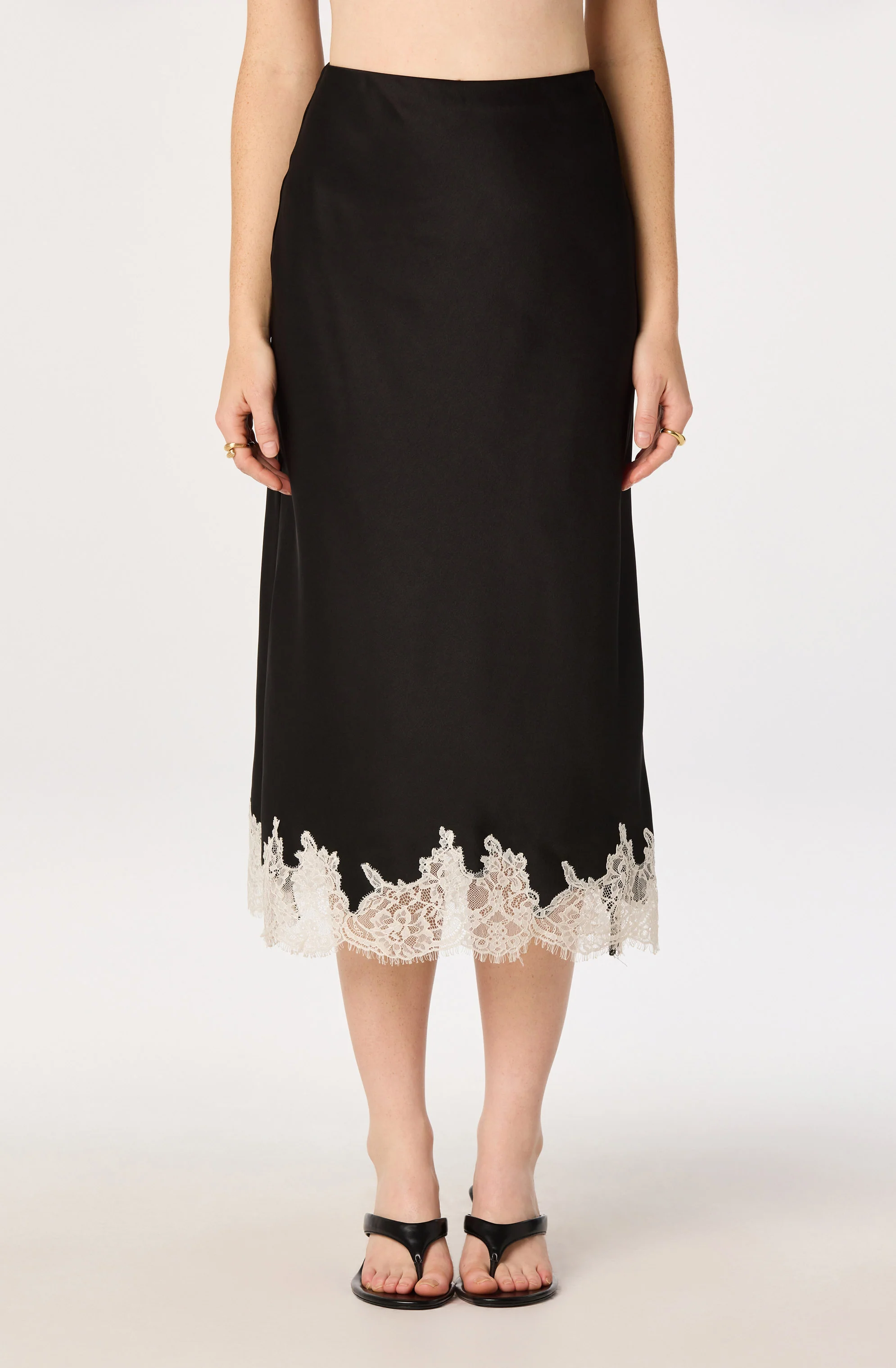 Blossom Lace Hem Midi Skirt - Image 3