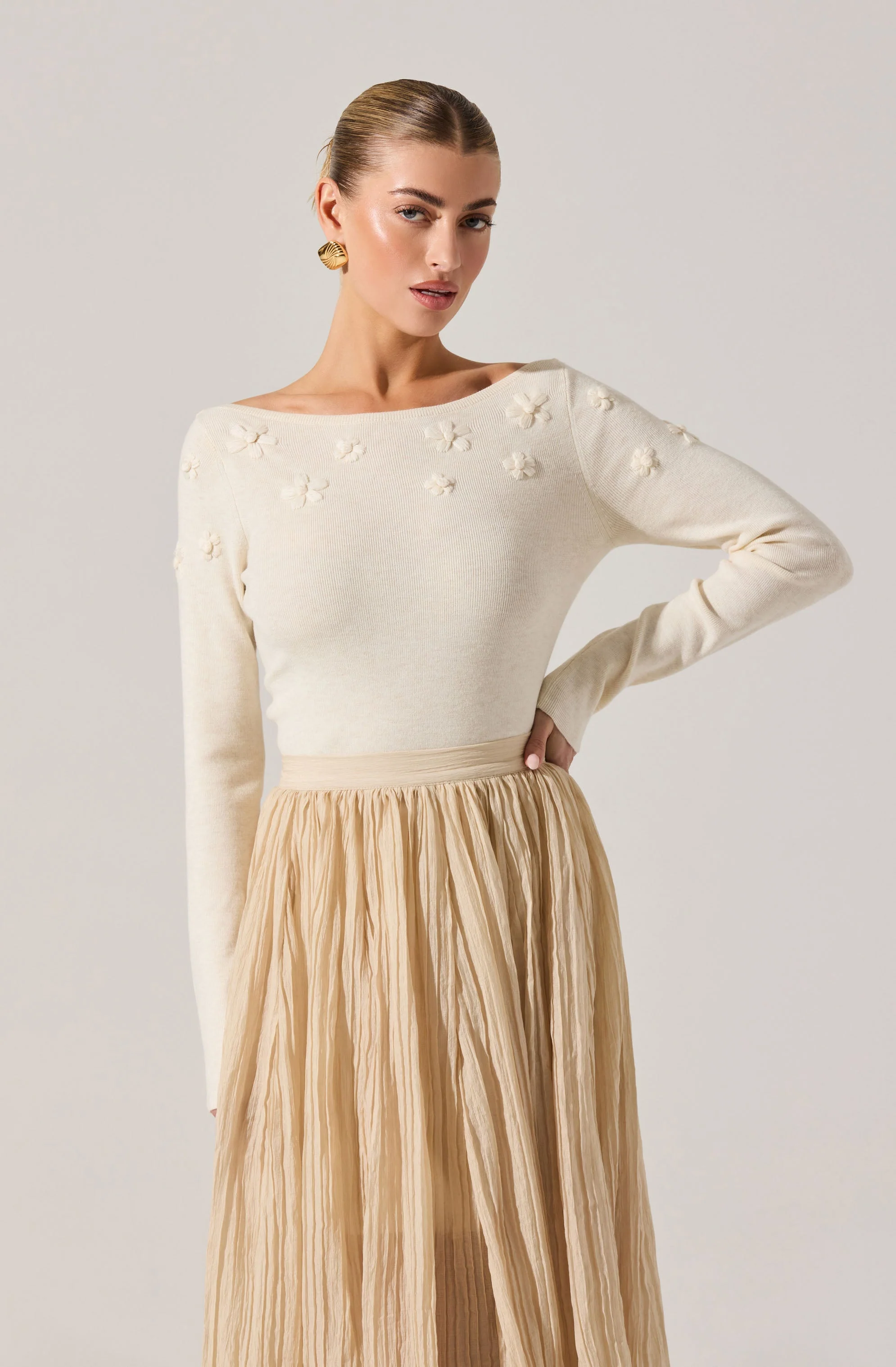 Bluma Embroidered Boatneck Sweater - Image 2