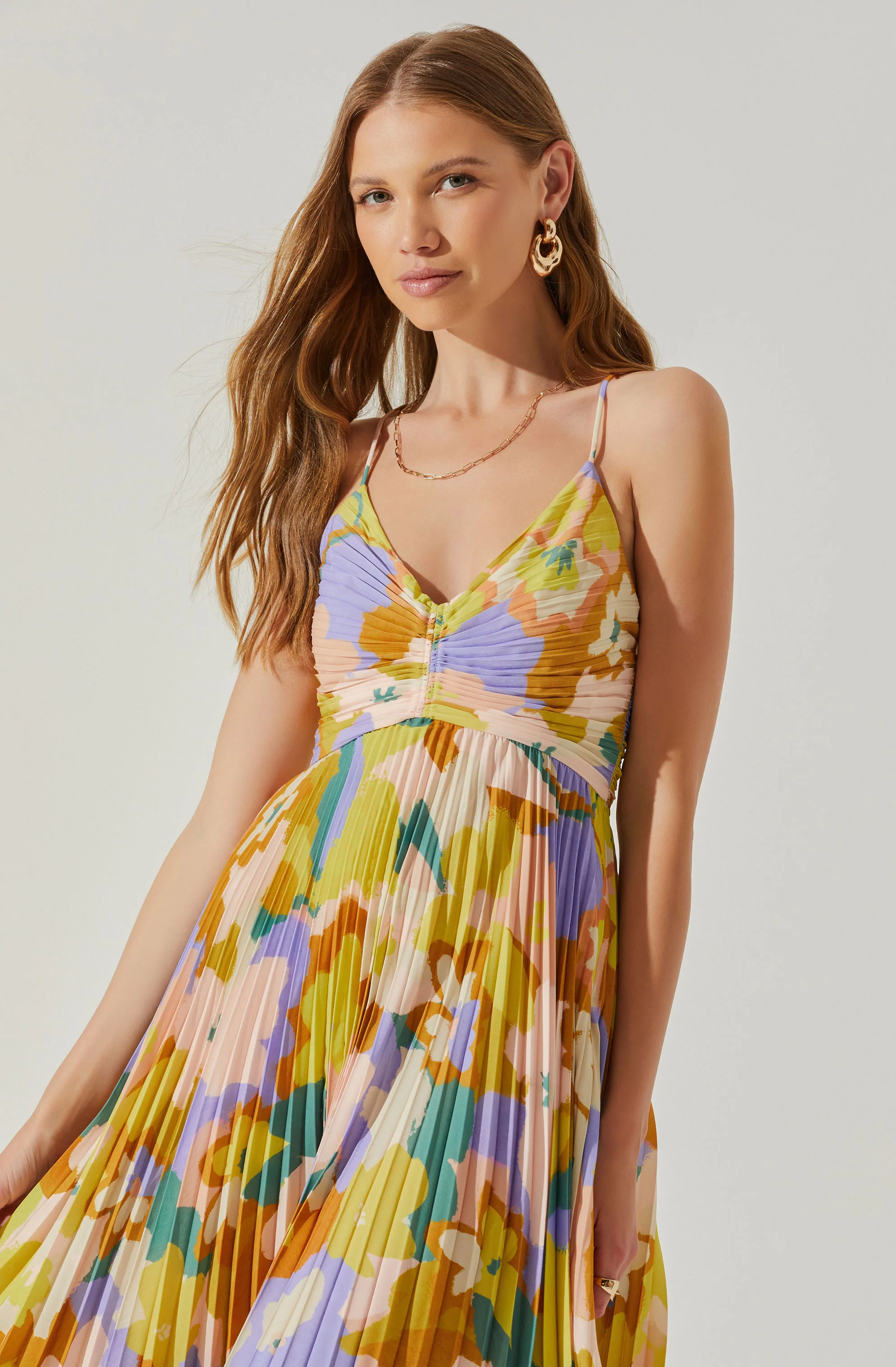 Blythe Floral Plisse Midi Dress - Image 104