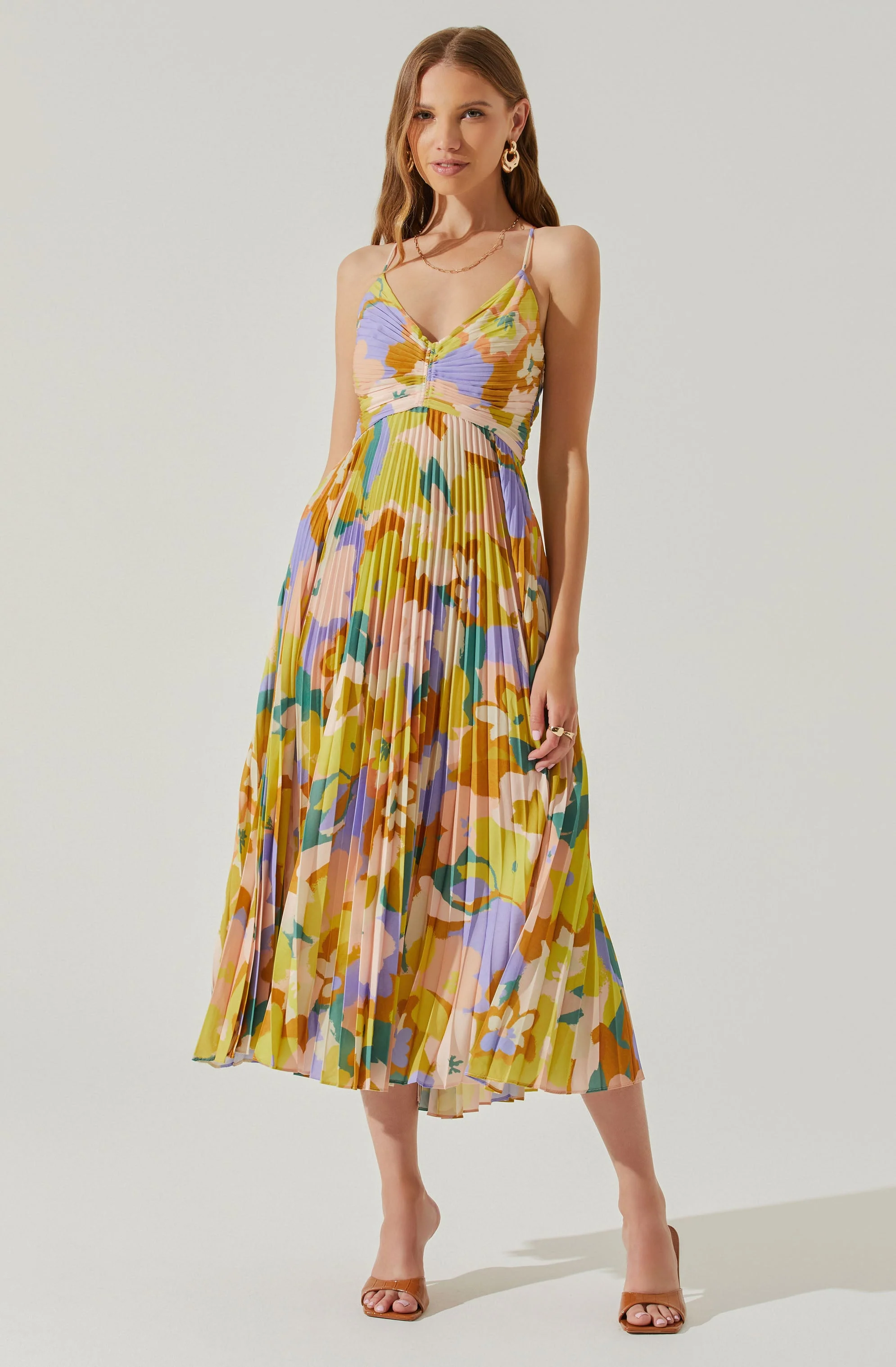 Blythe Floral Plisse Midi Dress - Image 105