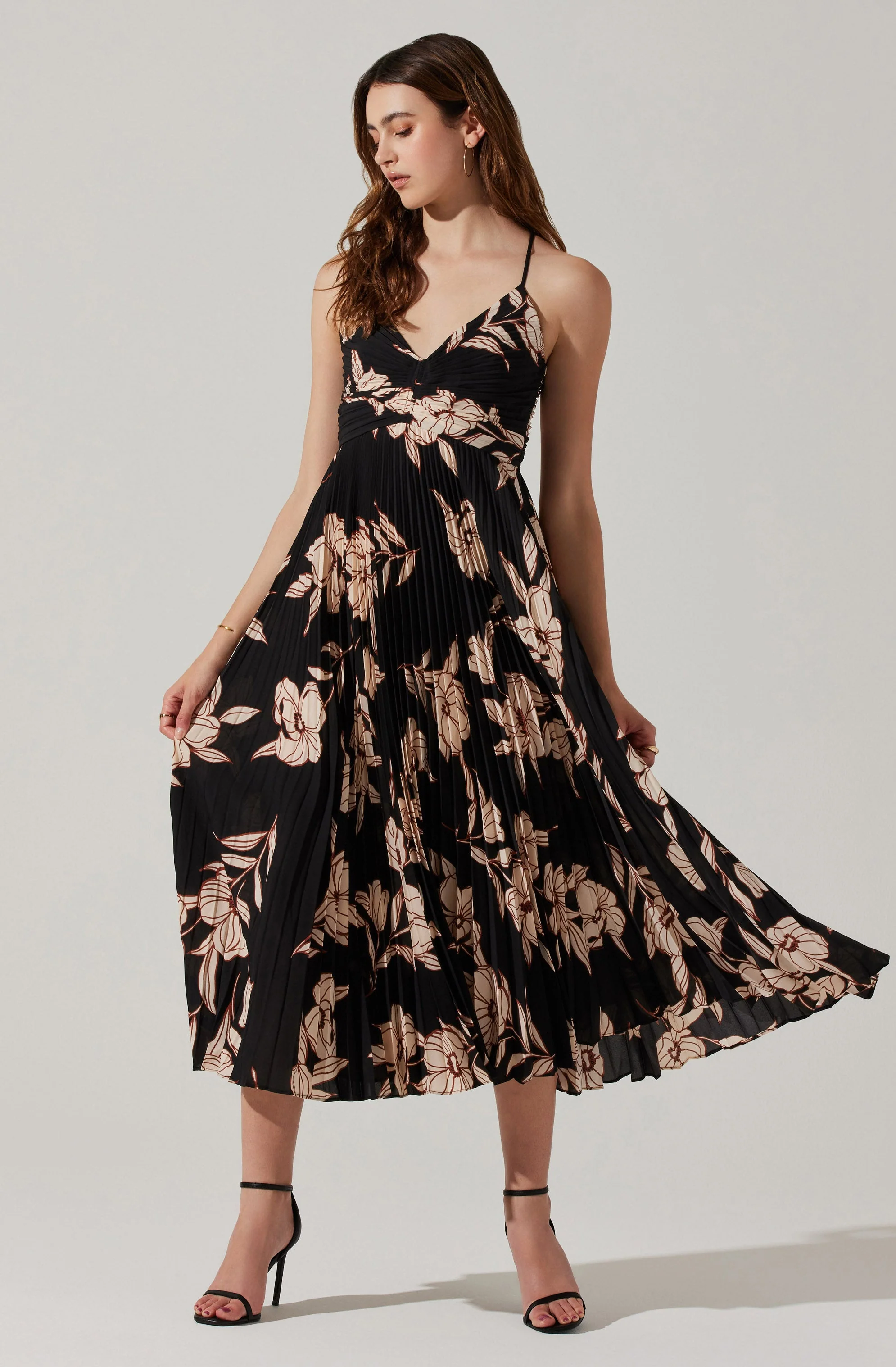 Blythe Floral Plisse Midi Dress - Image 109
