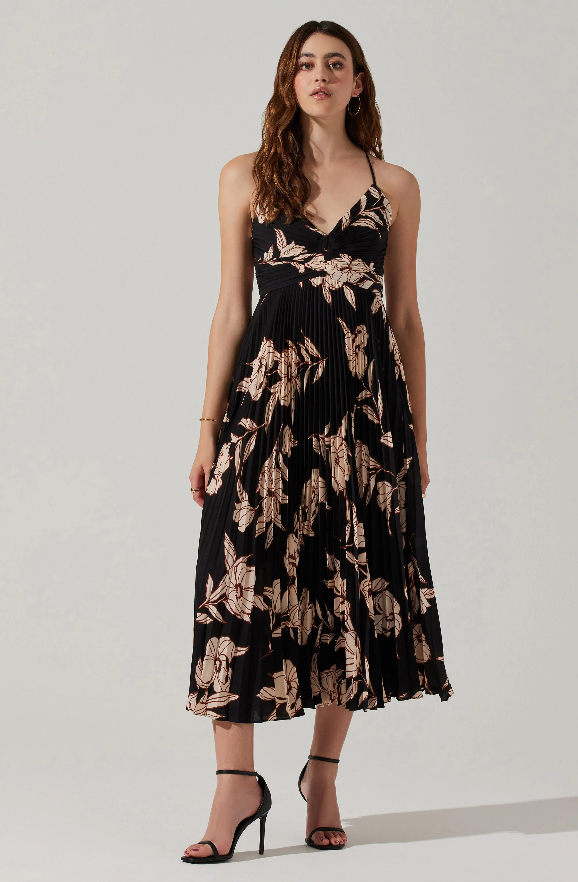 Blythe Floral Plisse Midi Dress - Image 111