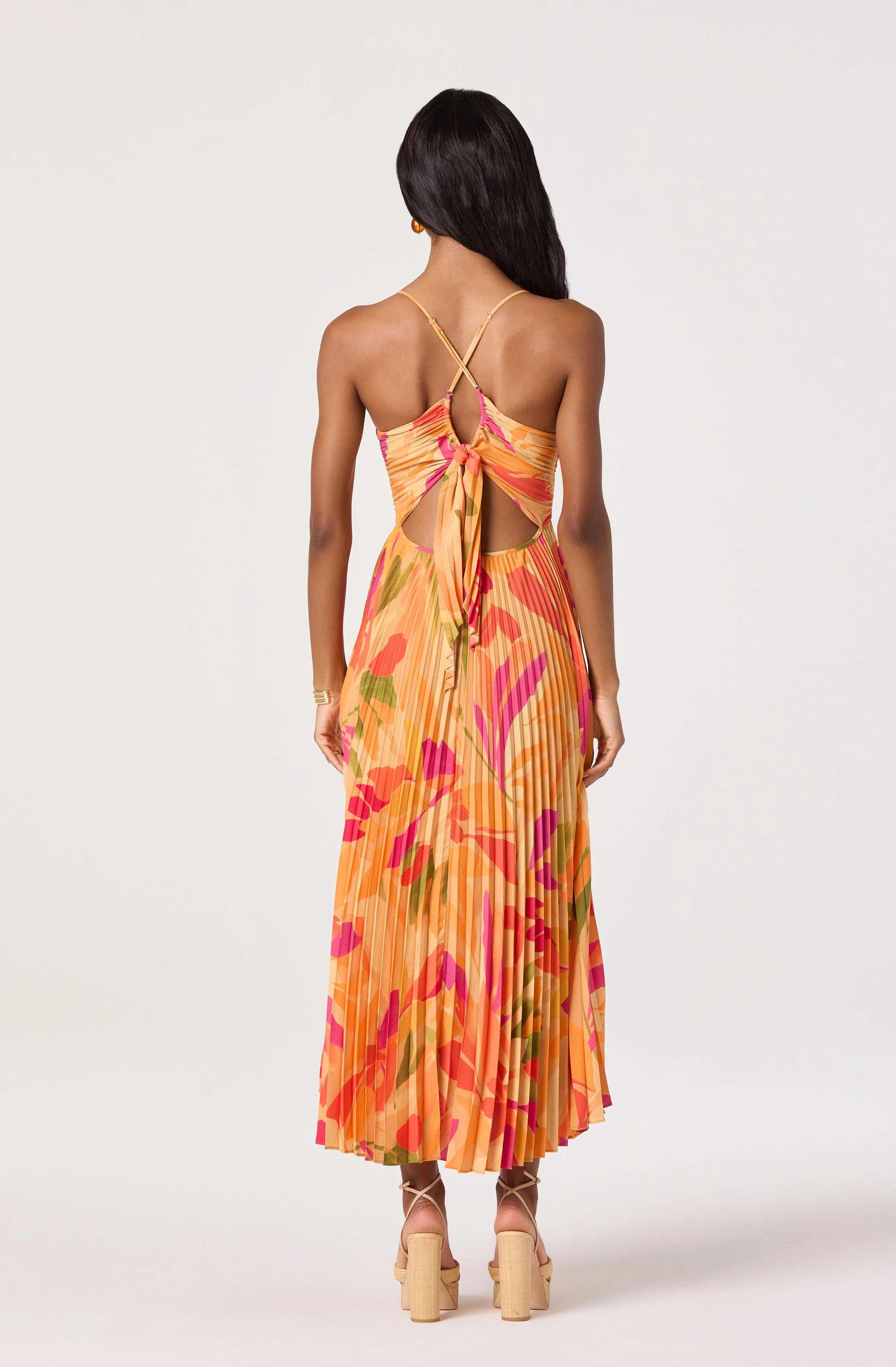 Blythe Floral Plisse Midi Dress - Image 12
