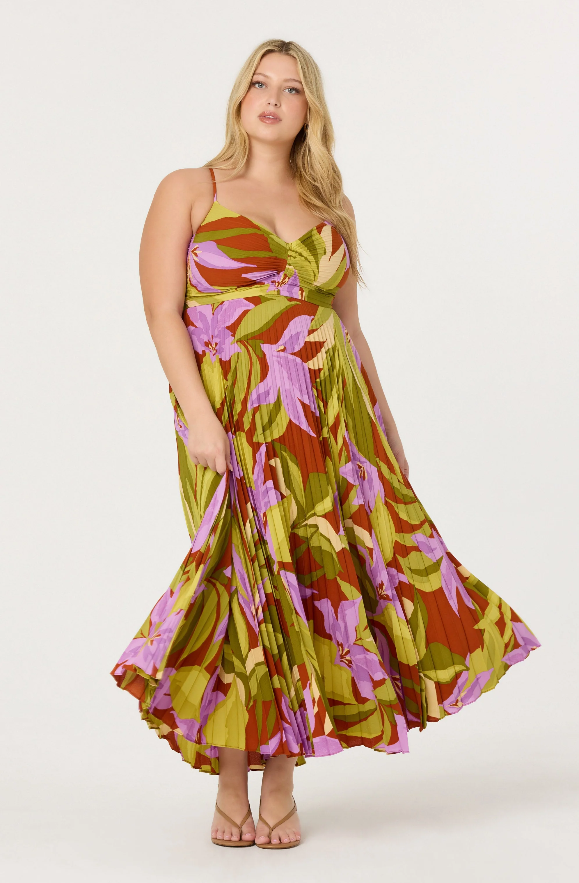 Blythe Floral Plisse Midi Dress - Image 121
