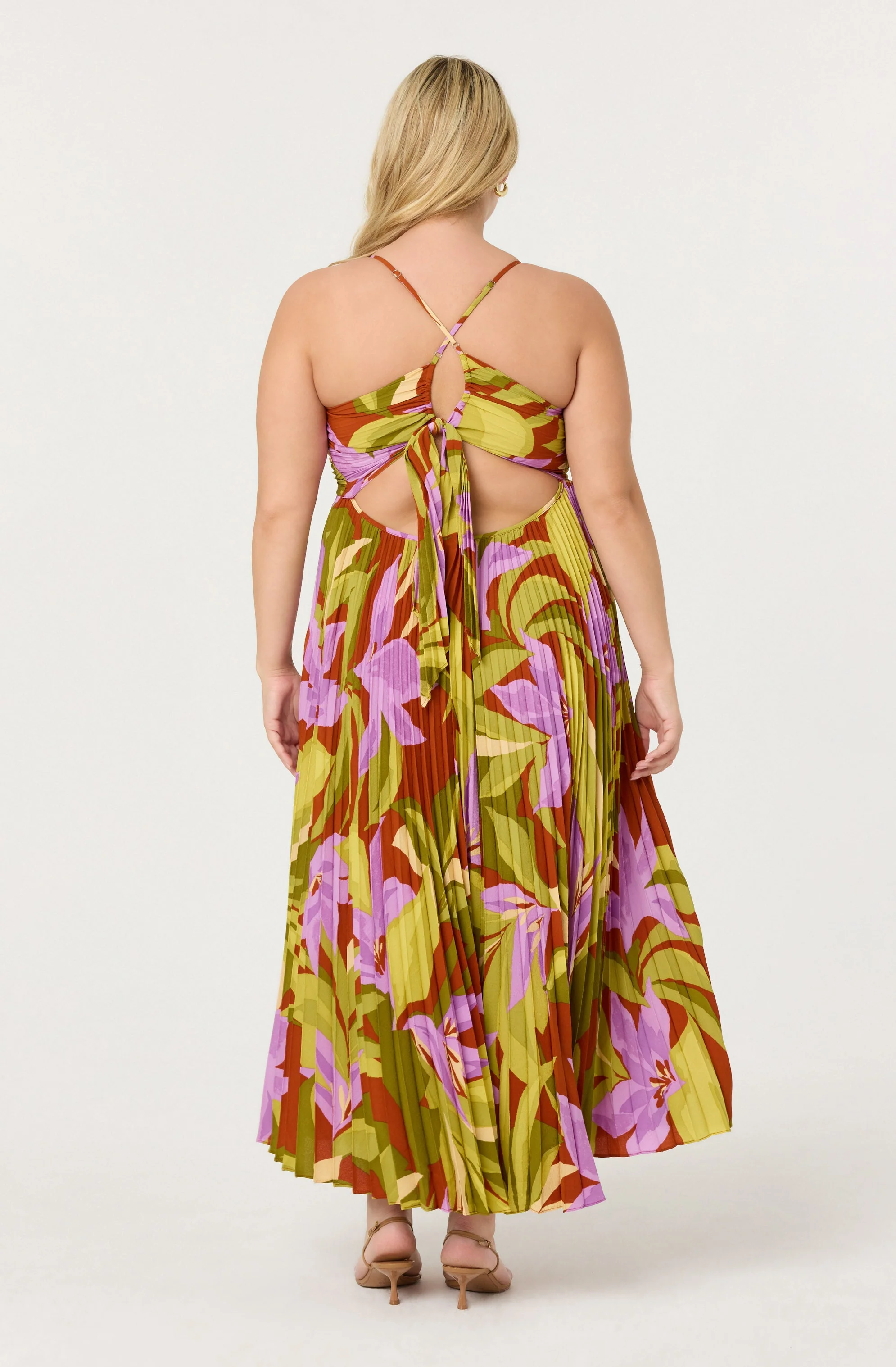 Blythe Floral Plisse Midi Dress - Image 122