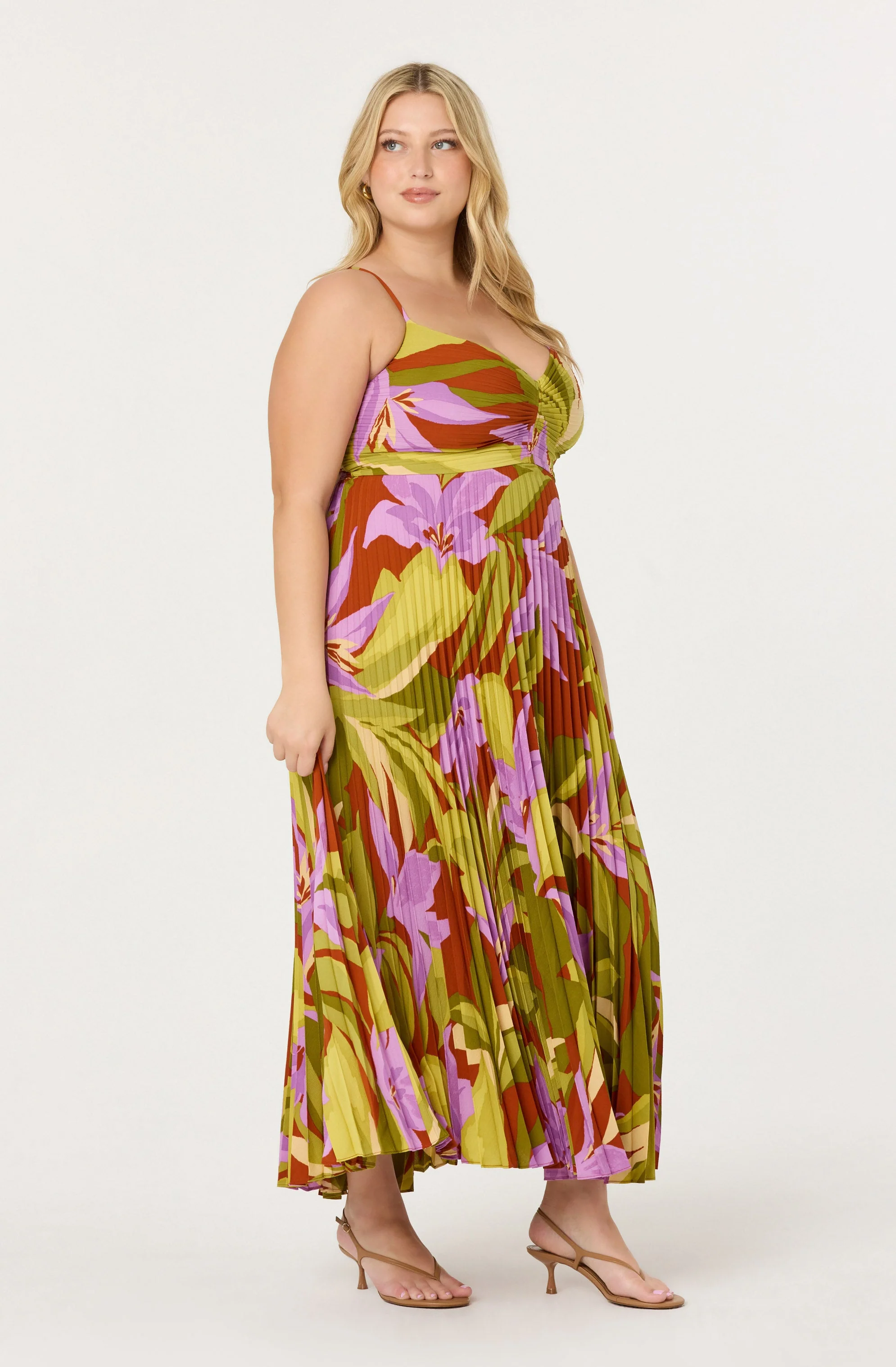 Blythe Floral Plisse Midi Dress - Image 123