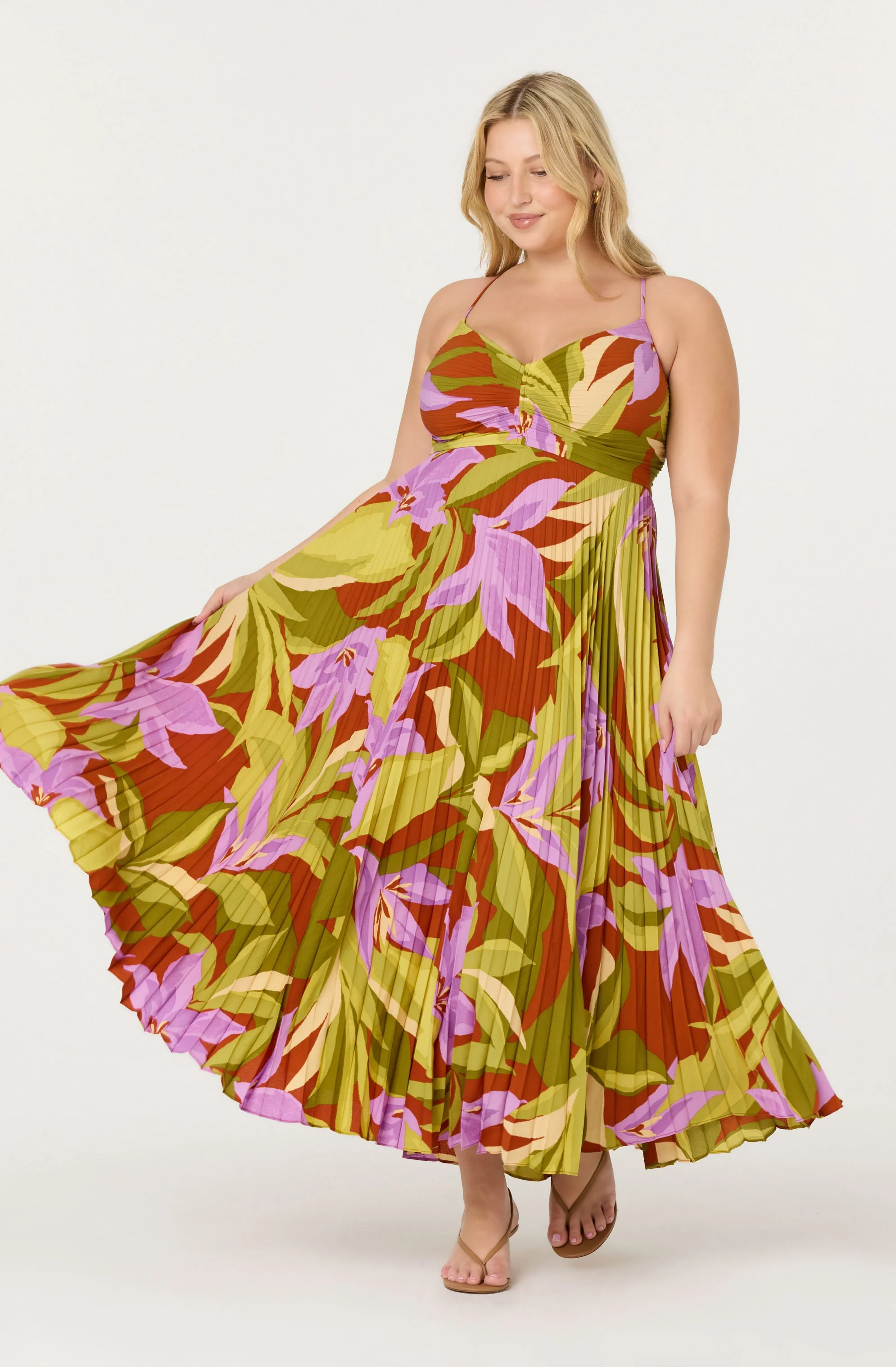 Blythe Floral Plisse Midi Dress - Image 125
