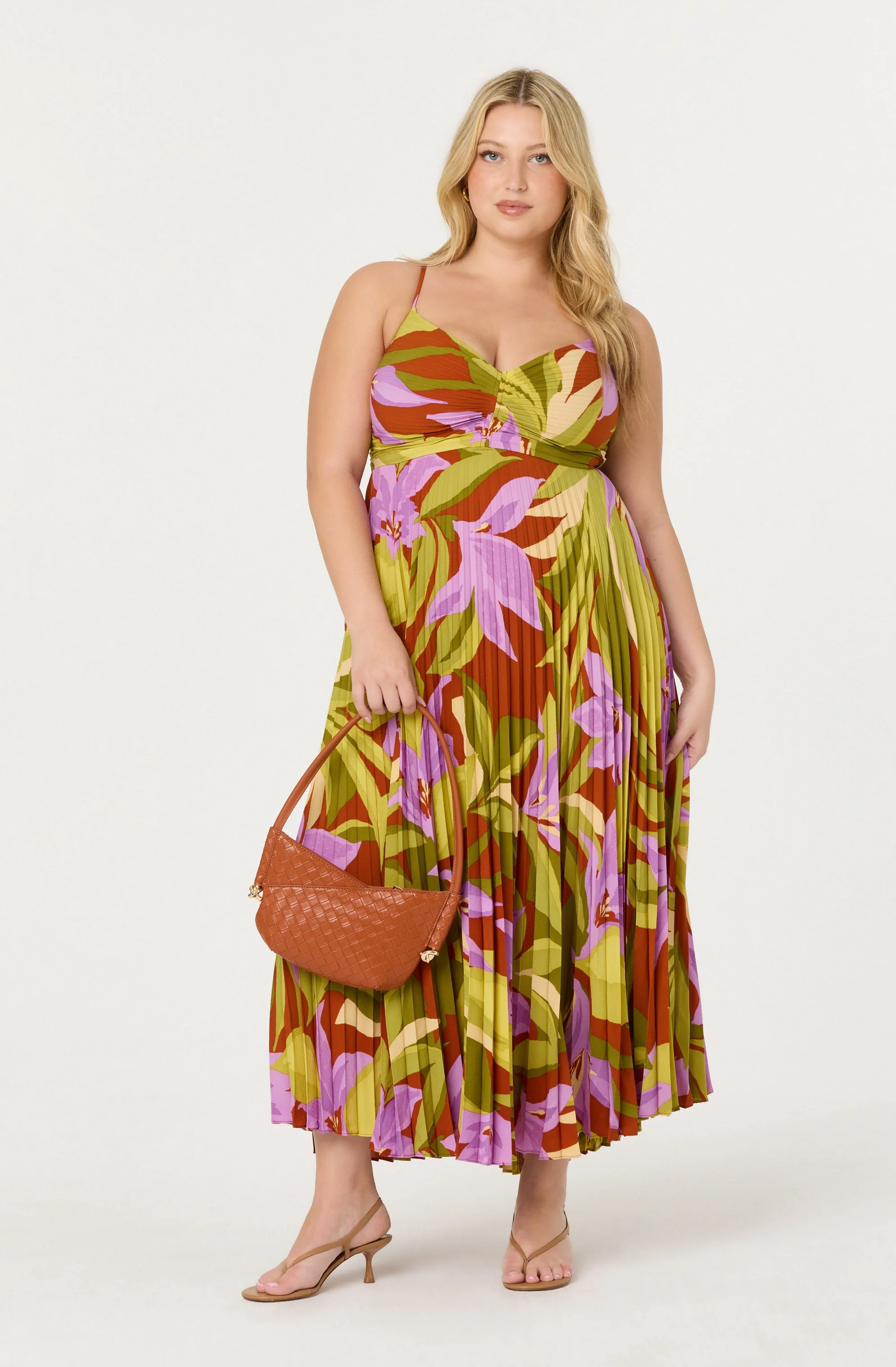 Blythe Floral Plisse Midi Dress - Image 126