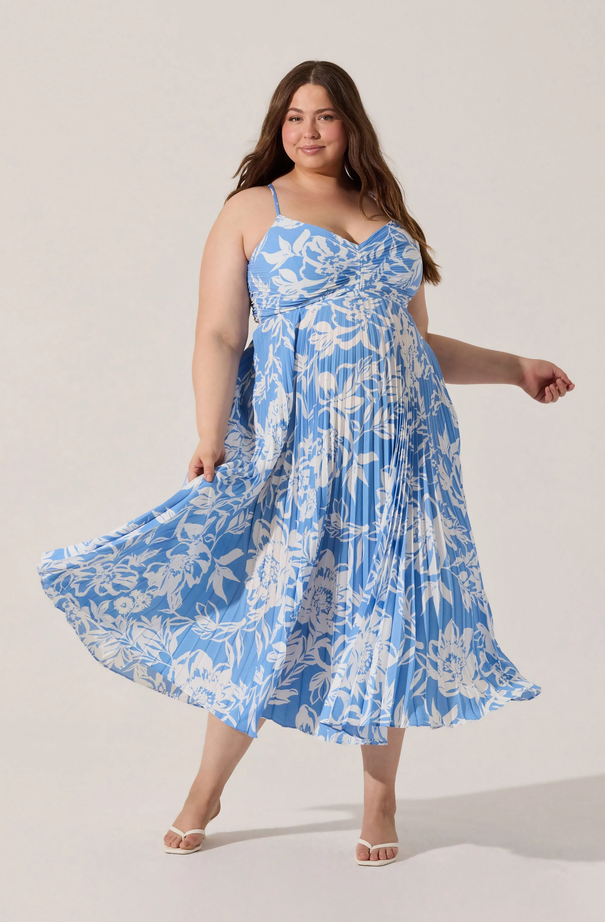 Blythe Floral Plisse Midi Dress - Image 127