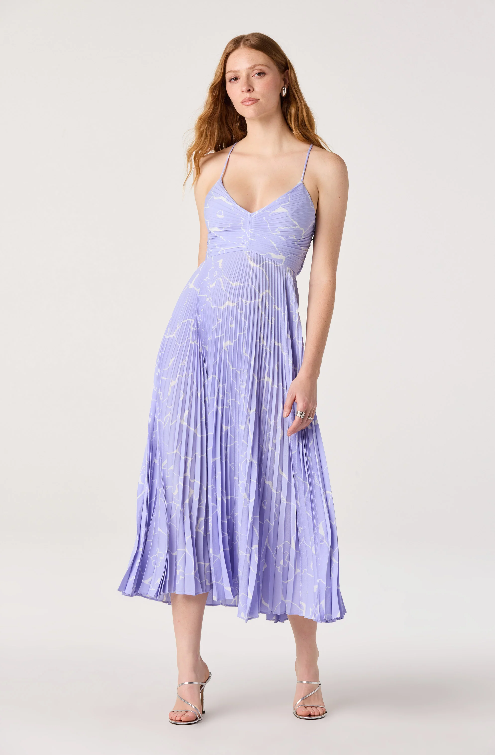 Blythe Floral Plisse Midi Dress - Image 13