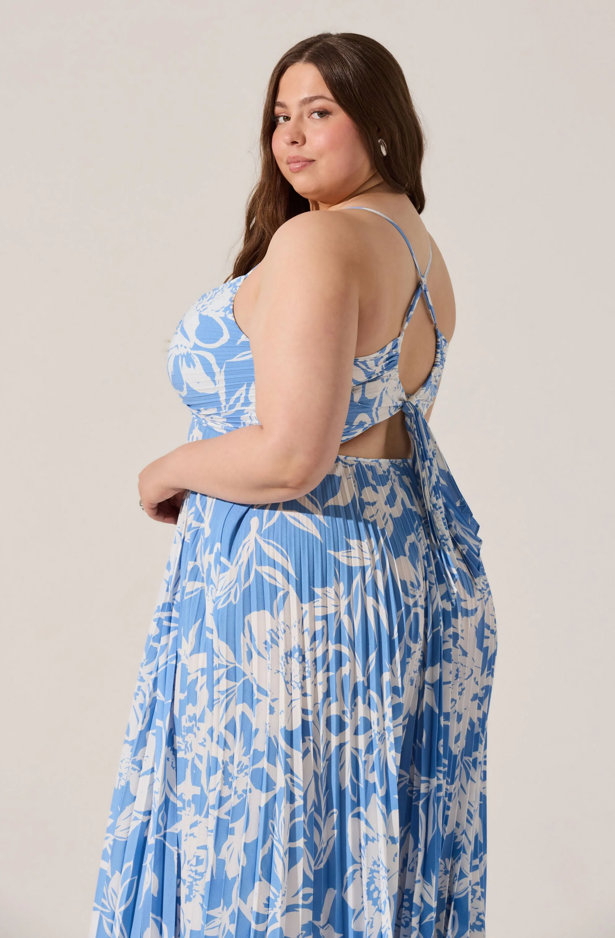 Blythe Floral Plisse Midi Dress - Image 130