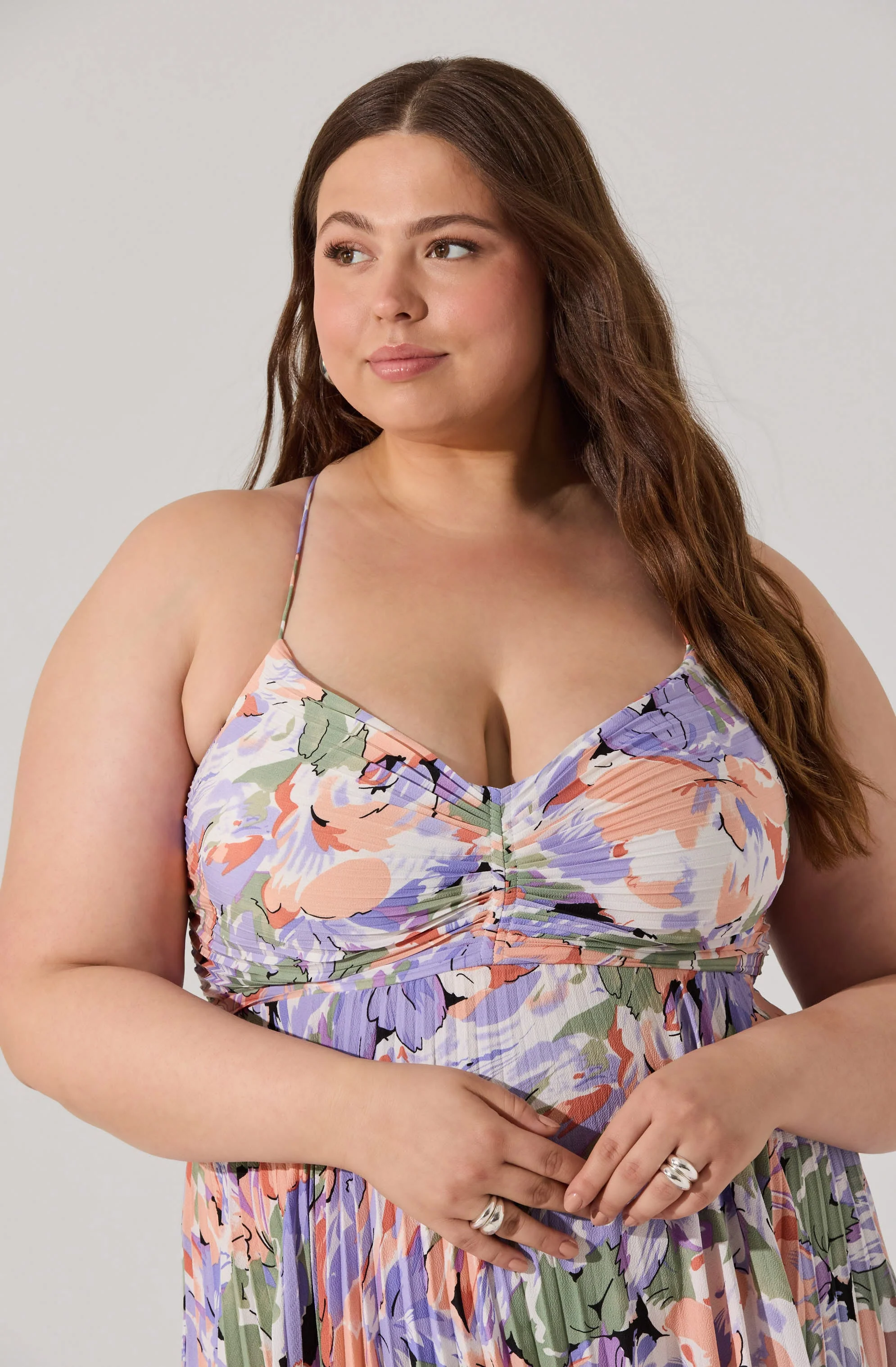 Blythe Floral Plisse Midi Dress - Image 134