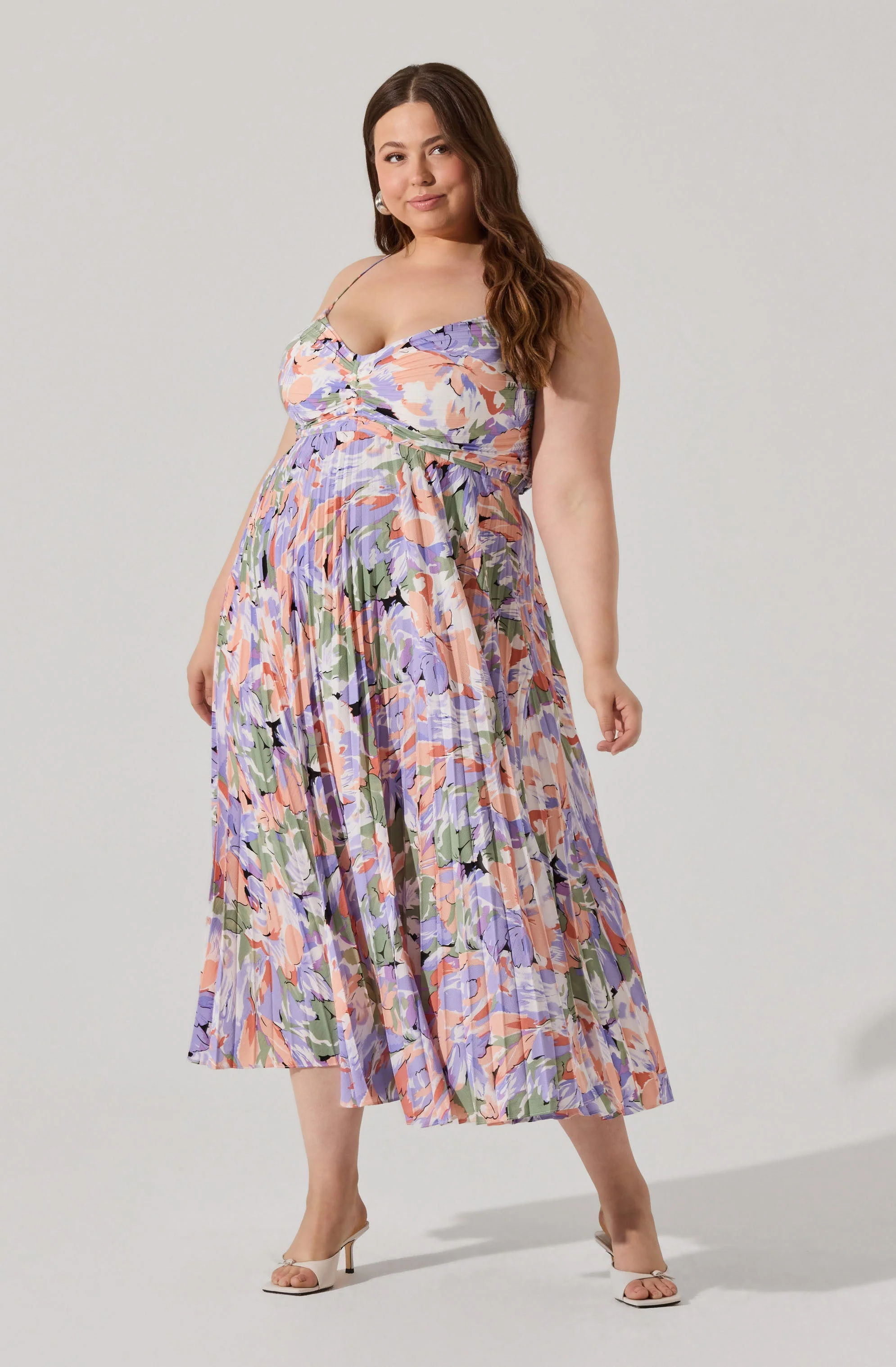 Blythe Floral Plisse Midi Dress - Image 135